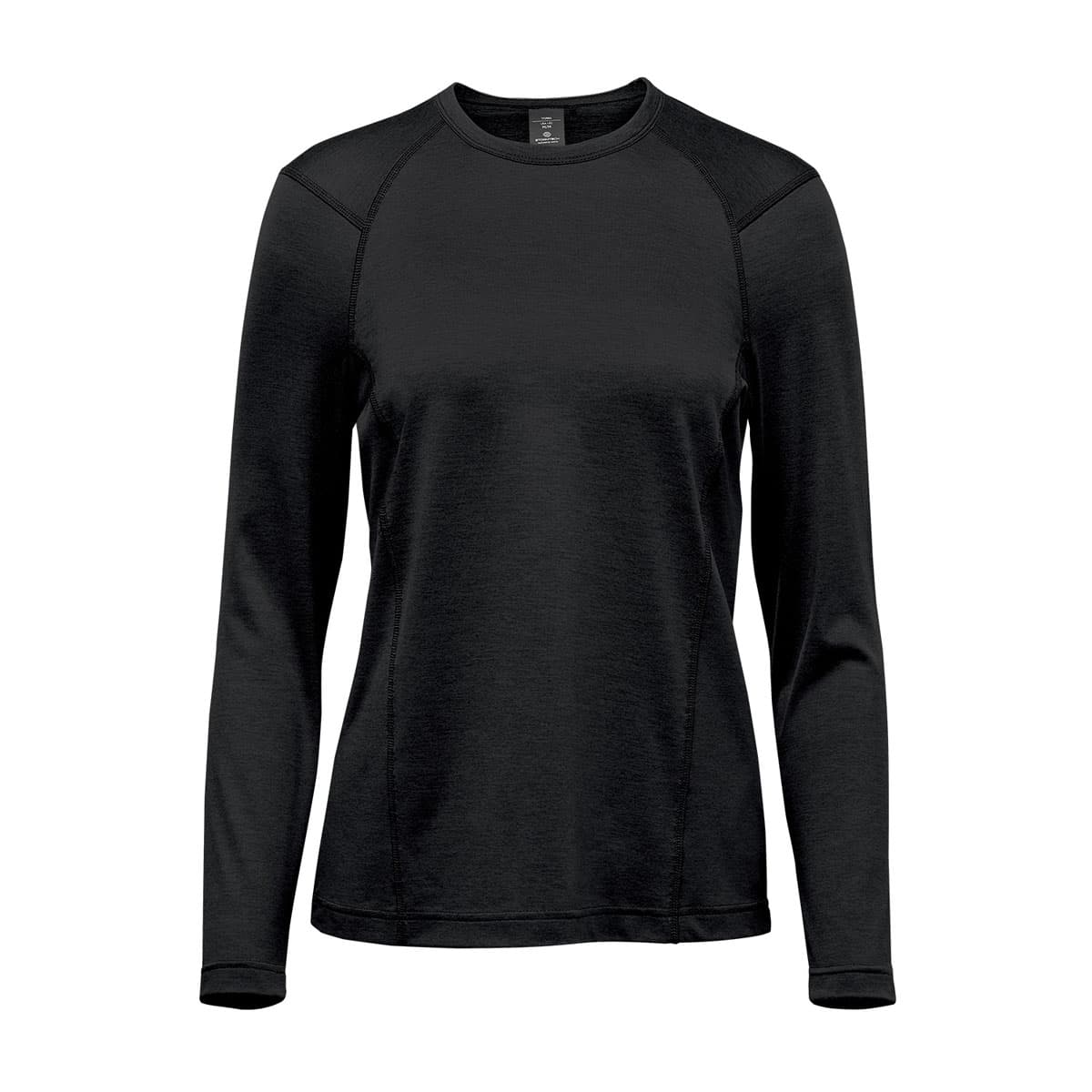 WOMENS MILANO CREW NECK L/S — Black