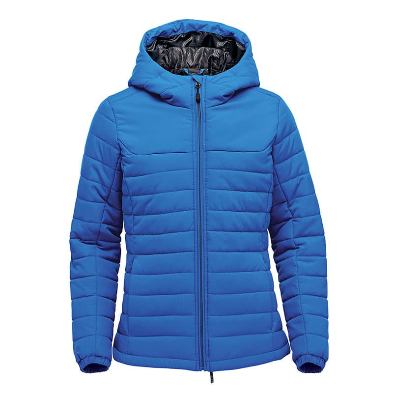 WOMENS NAUTILUS QUILTED HOODY — Angel Blue