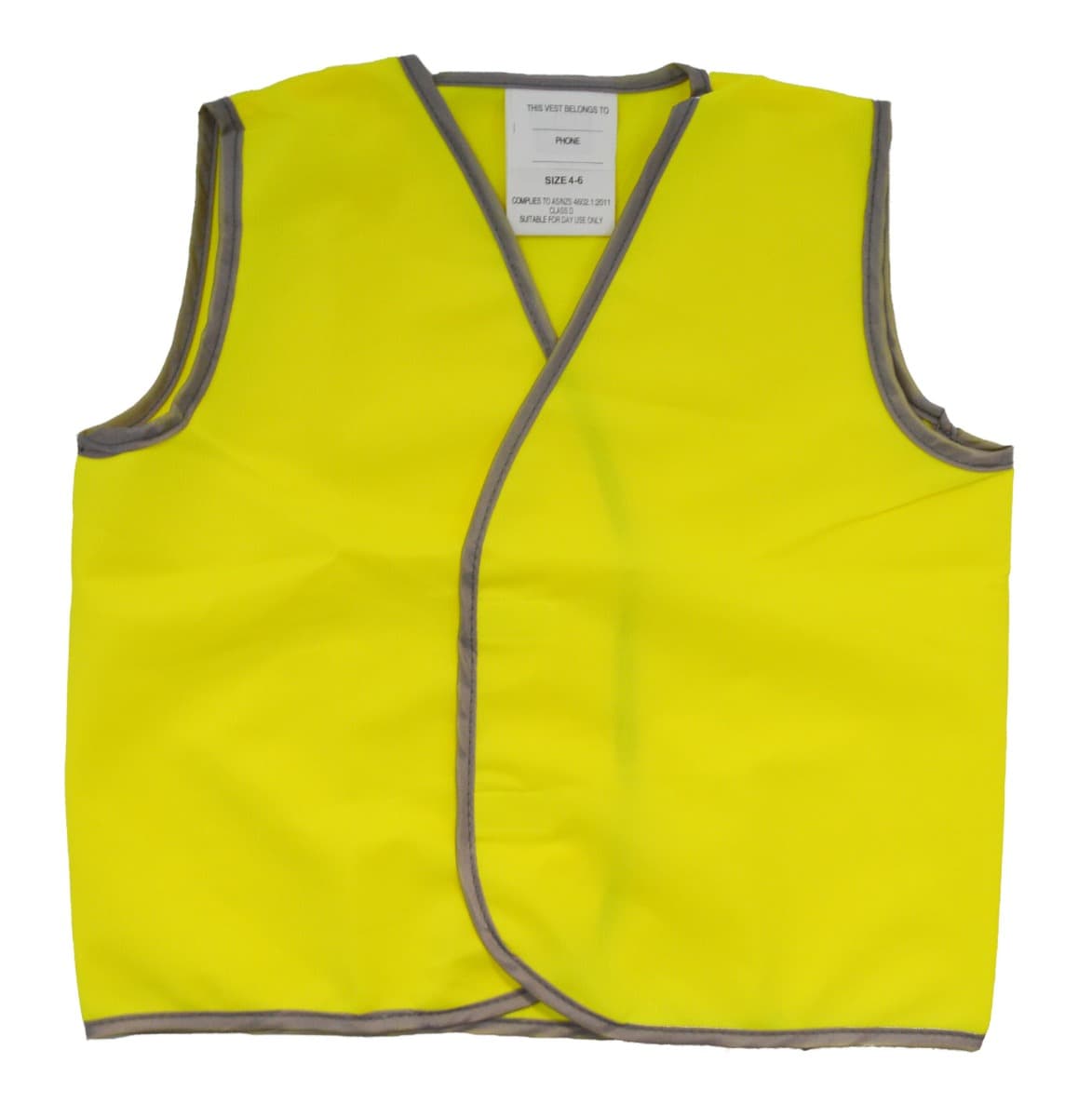 KIDS HI VIZ SAFETY VEST YELLOW  — Yellow