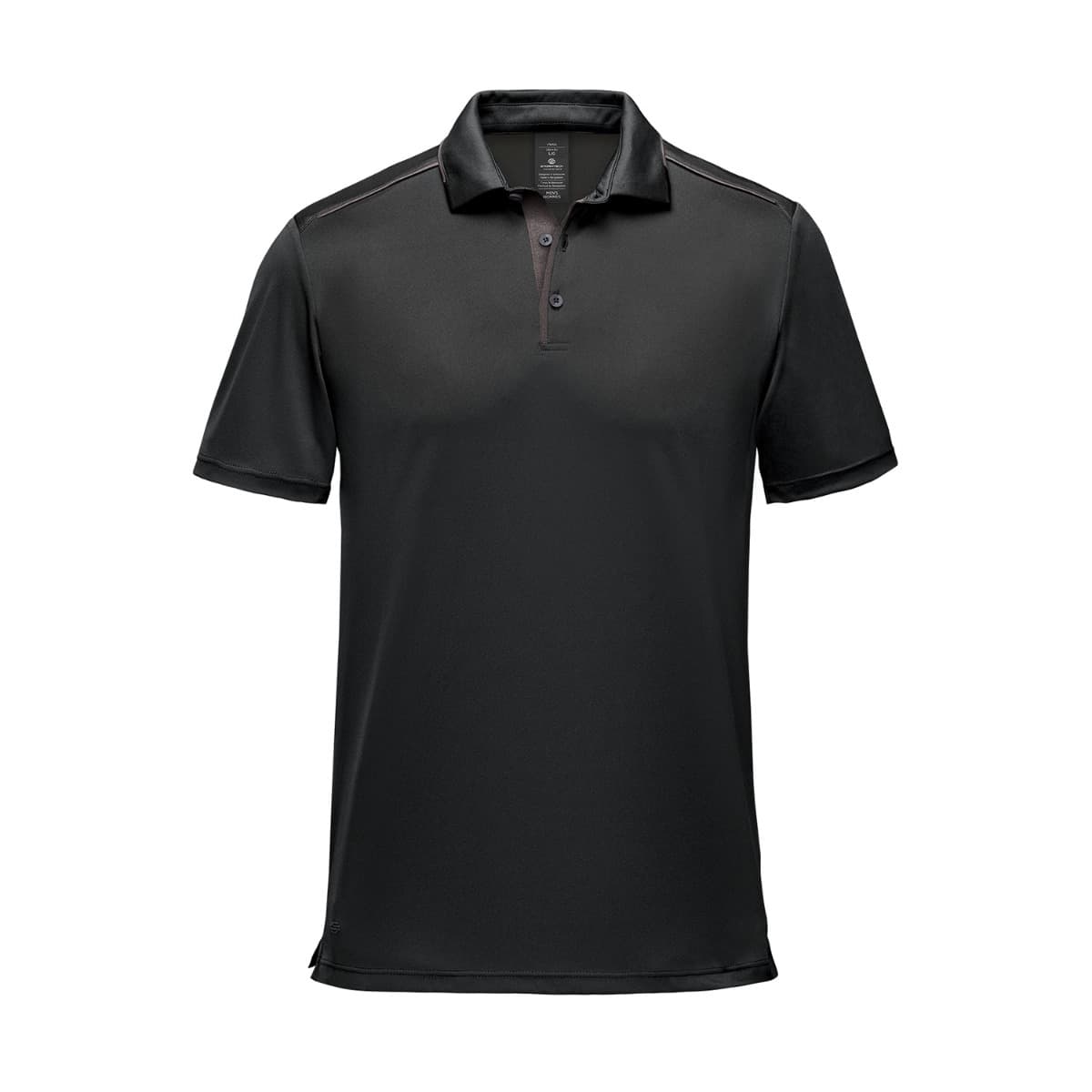 MENS S/S MONTEREY PIPED POLO — Black,Graphite