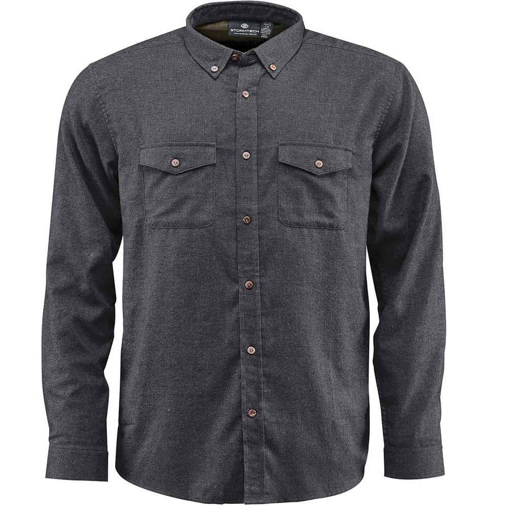MENS CAMBRIDGE L/S SHIRT — Charcoal