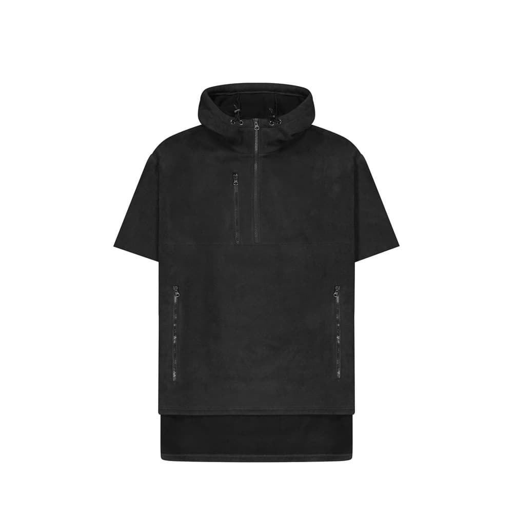 Short Sleeved - Hauroko Windproof Fleece — Black