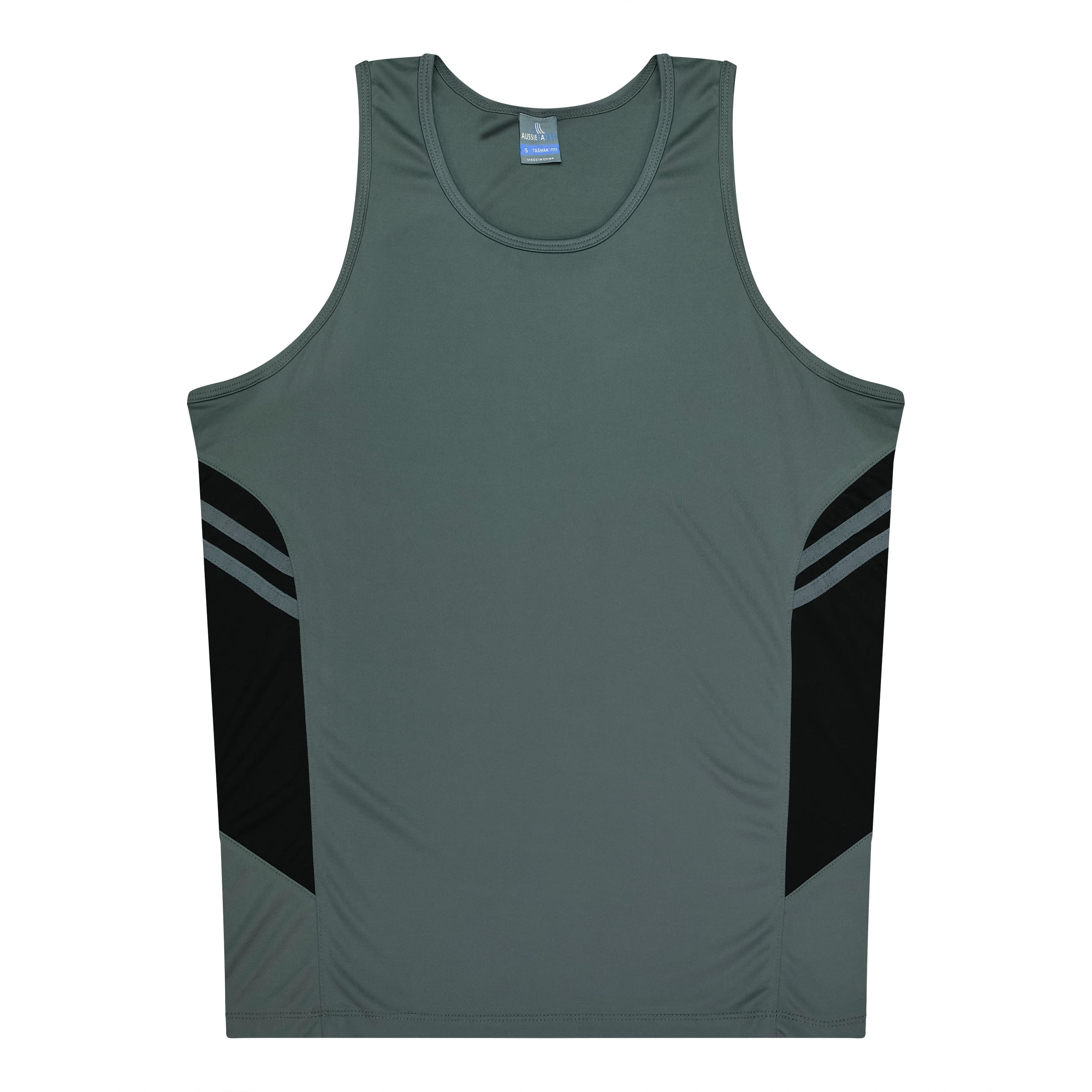 TASMAN KIDS SINGLETS - 3111 — ASHE/BLACK