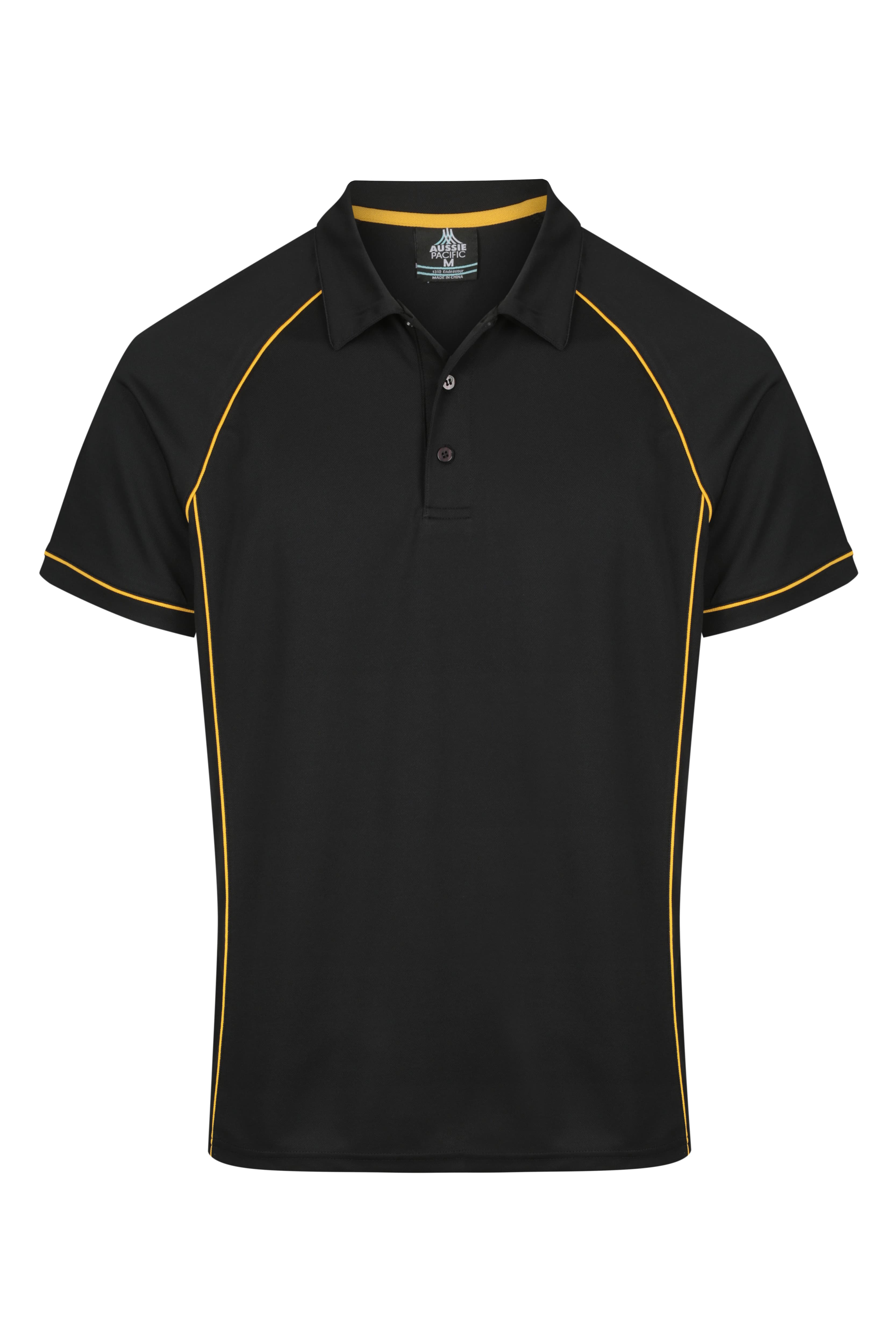 ENDEAVOUR MENS POLOS - 1310 — BLACK/GOLD