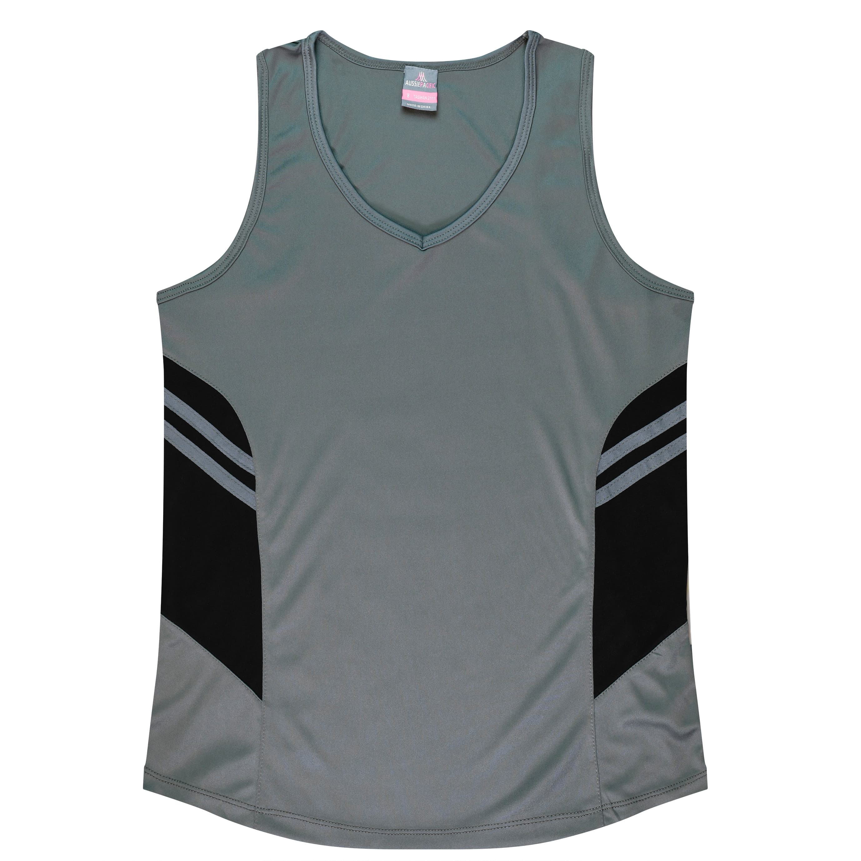 TASMAN LADY SINGLETS - 2111 — ASHE/BLACK