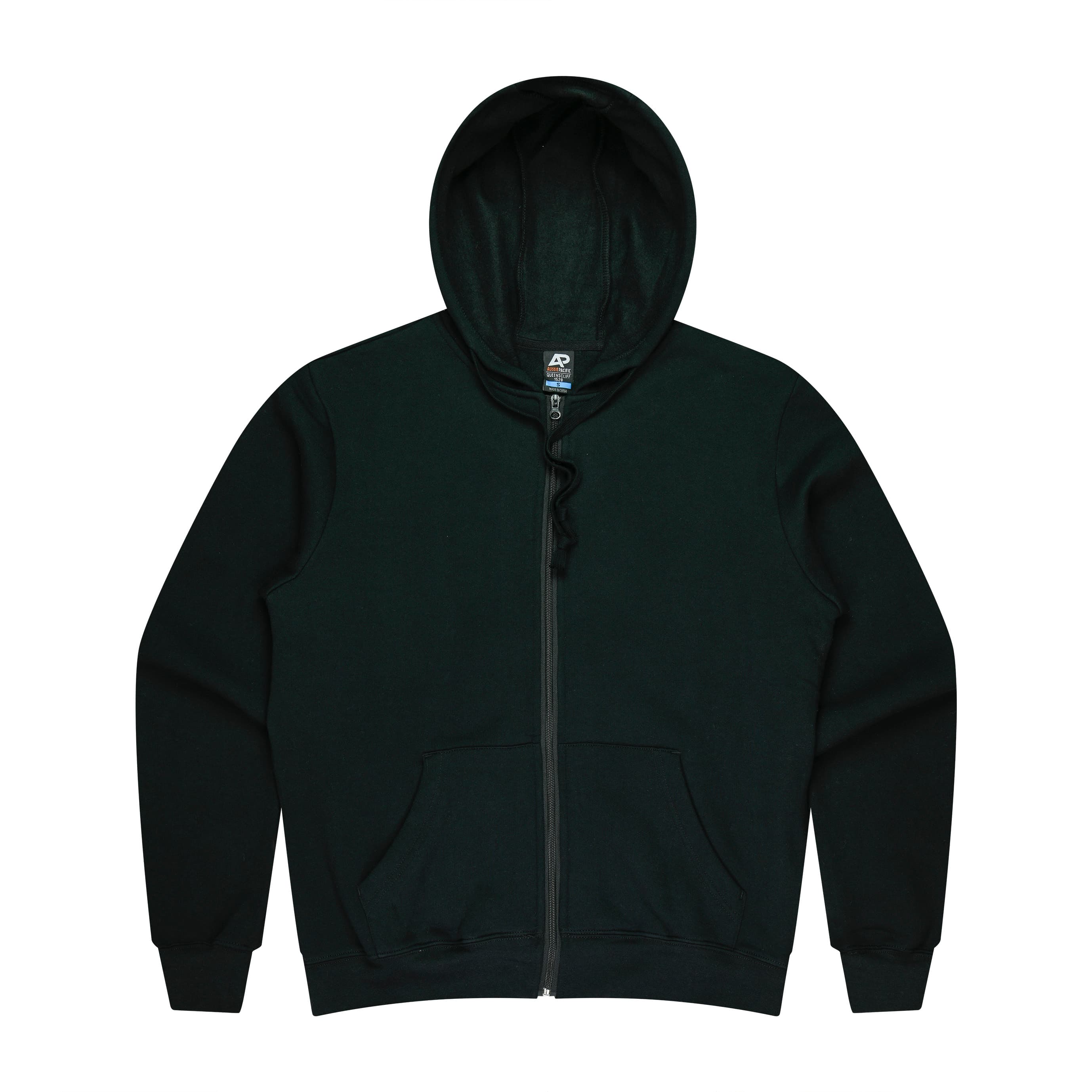 QUEENSCLIFF ZIP MENS HOODIES - 1528 — BLACK