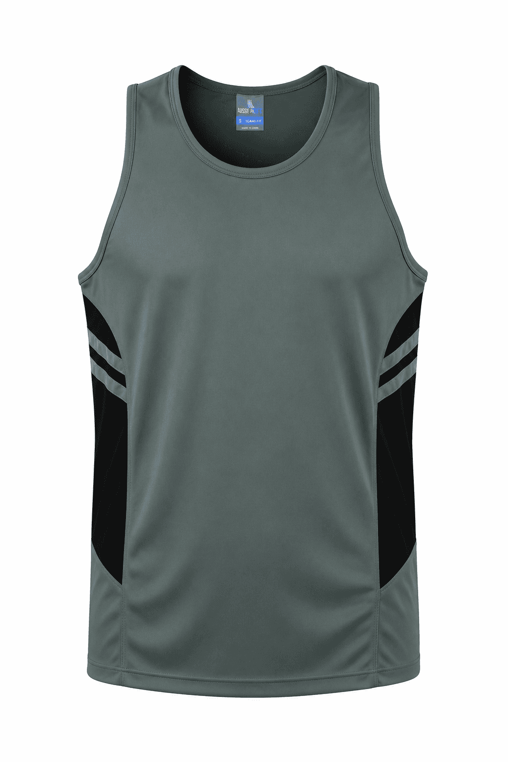 TASMAN MENS SINGLETS - 1111 — ASHE/BLACK
