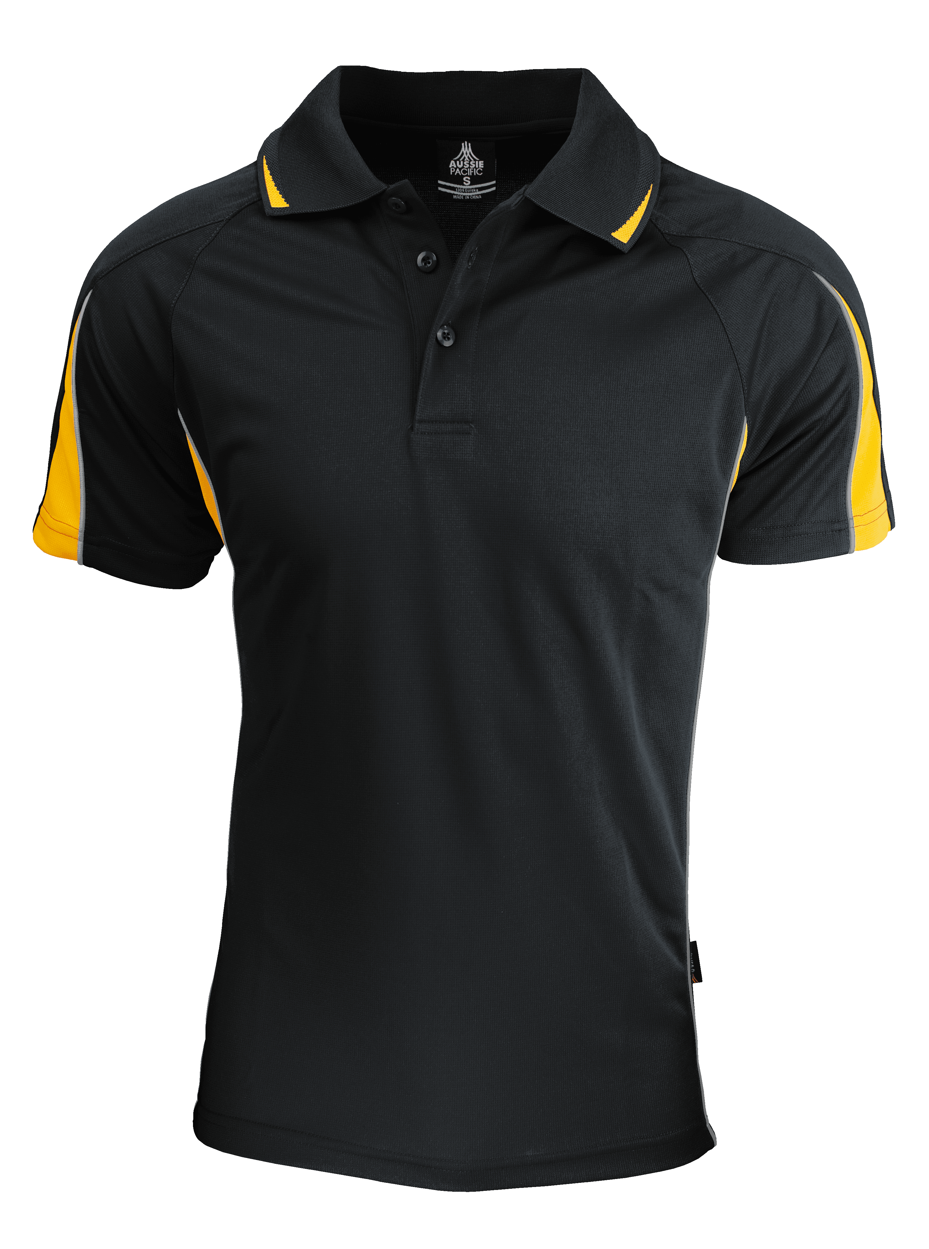 EUREKA MENS POLOS - 1304 — BLACK/GOLD