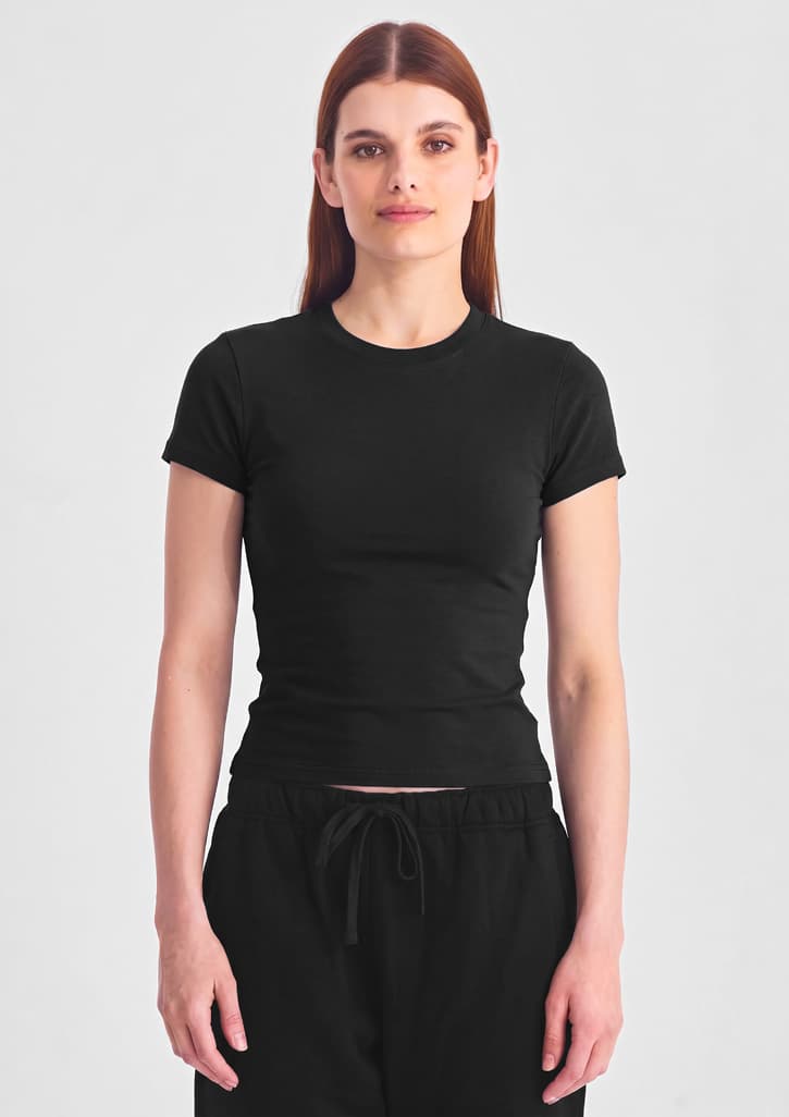 Womens Baby Tee — Black