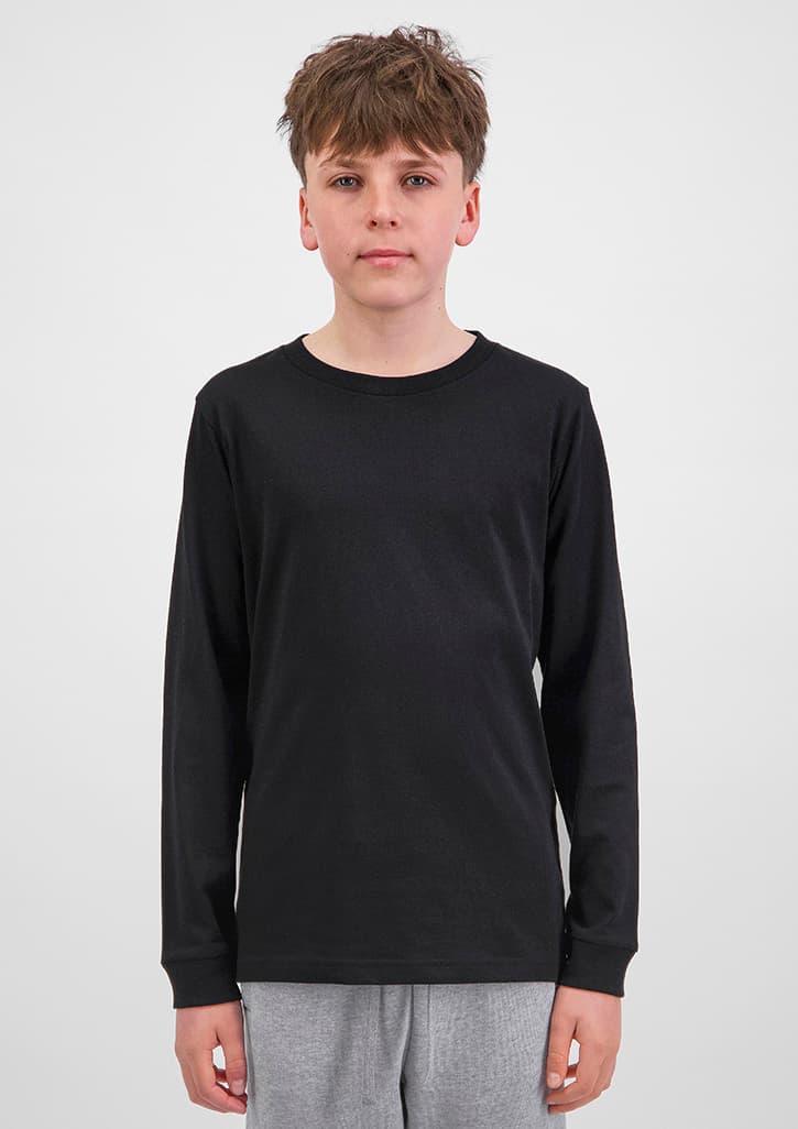 Basis Youth Long Sleeve Tee — Black