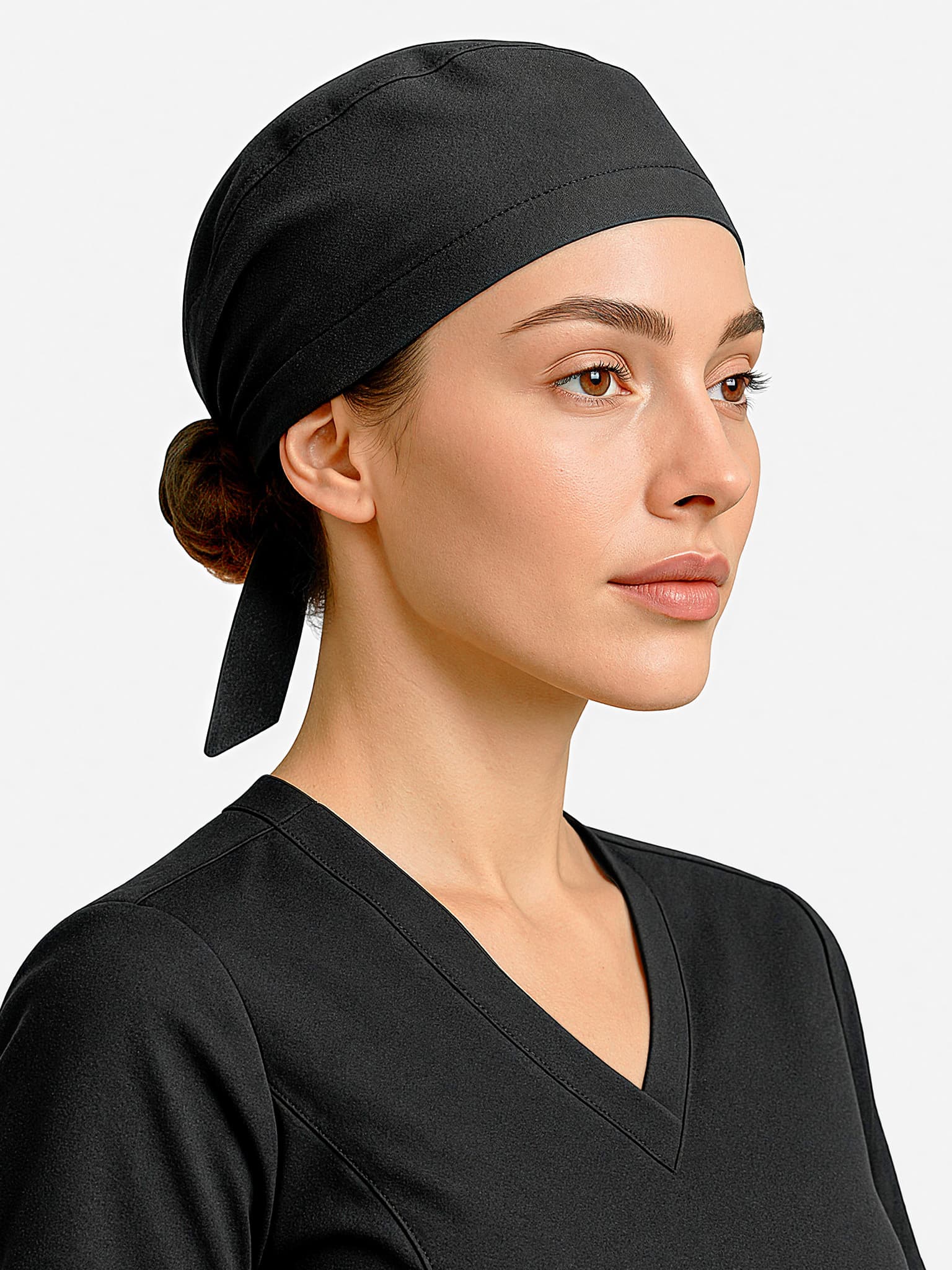 Reversible Unisex Scrub Cap — Black