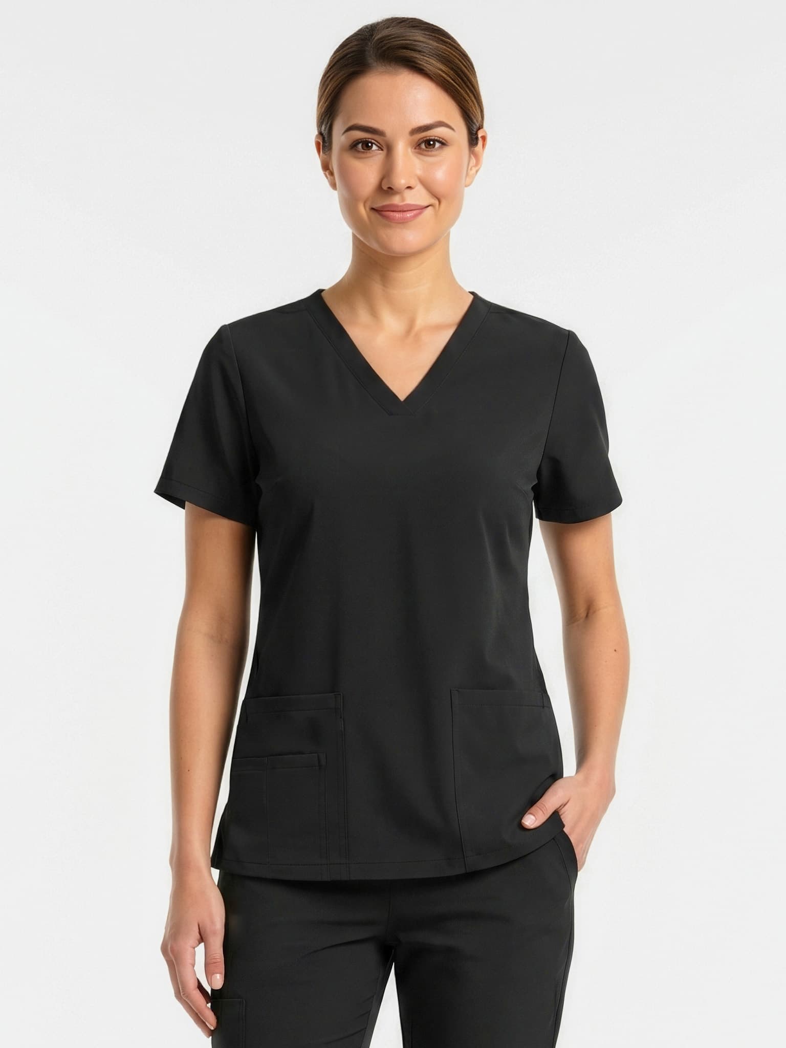 Tokyo Womens Scrub Top — Black