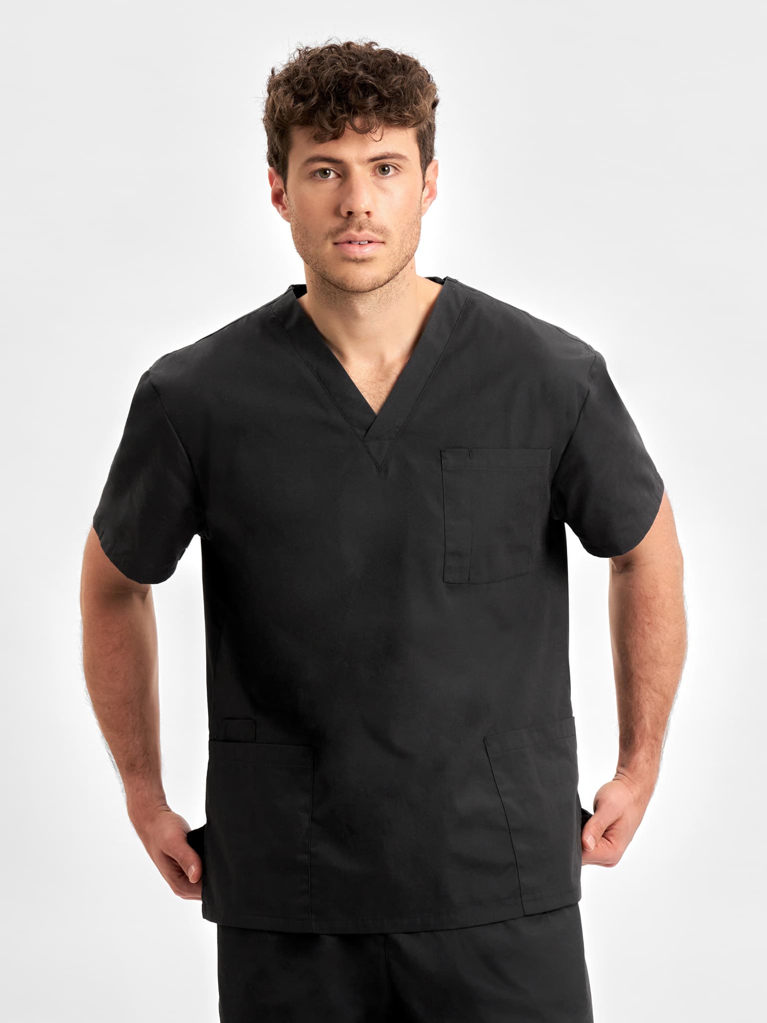 Classic Unisex Scrub Top — Black