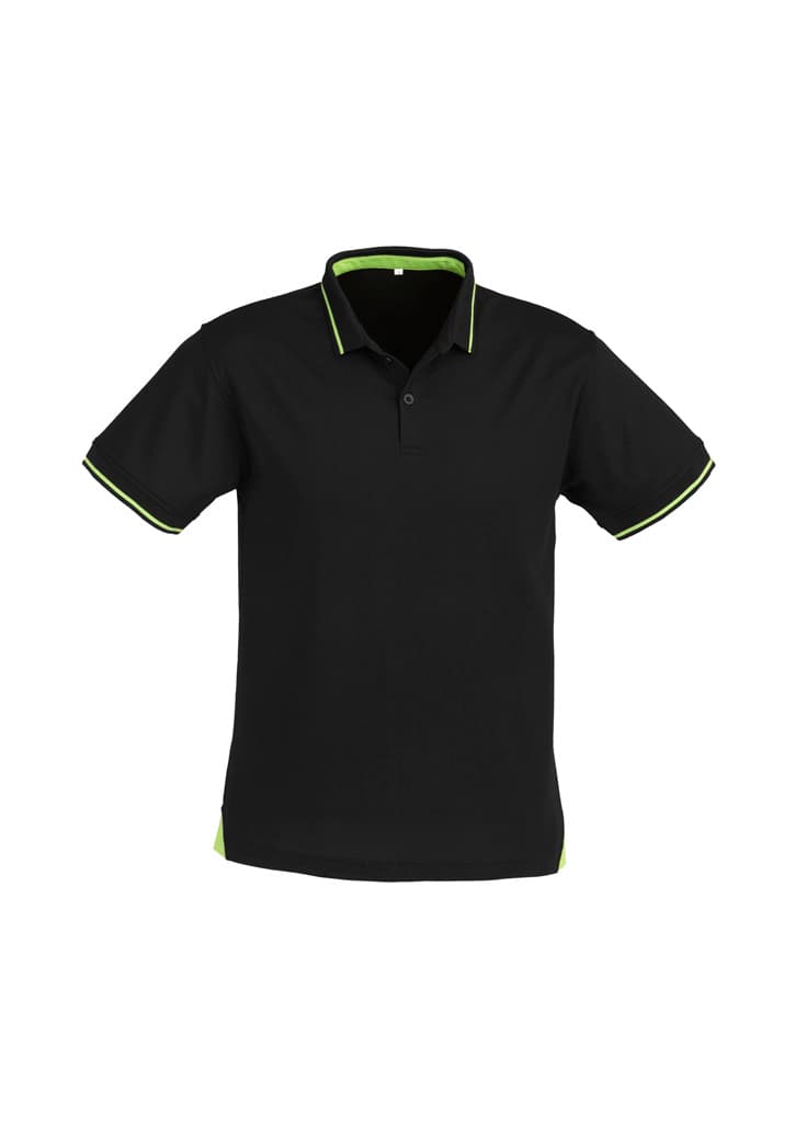 Jet Mens Short Sleeve Polo — Black/Bright Green