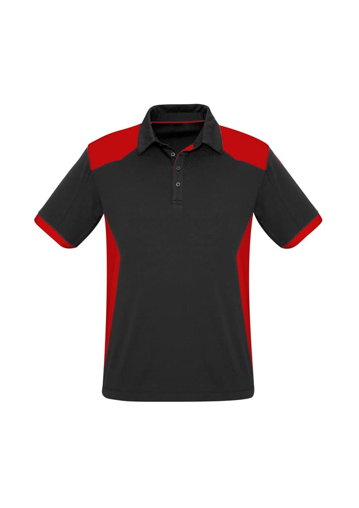 Rival Mens Short Sleeve Polo — Black/Red