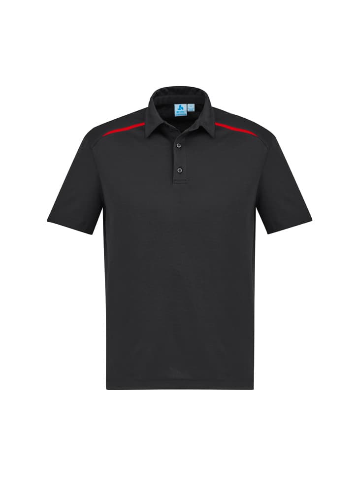 Sonar Mens Short Sleeve Polo — Black/Red
