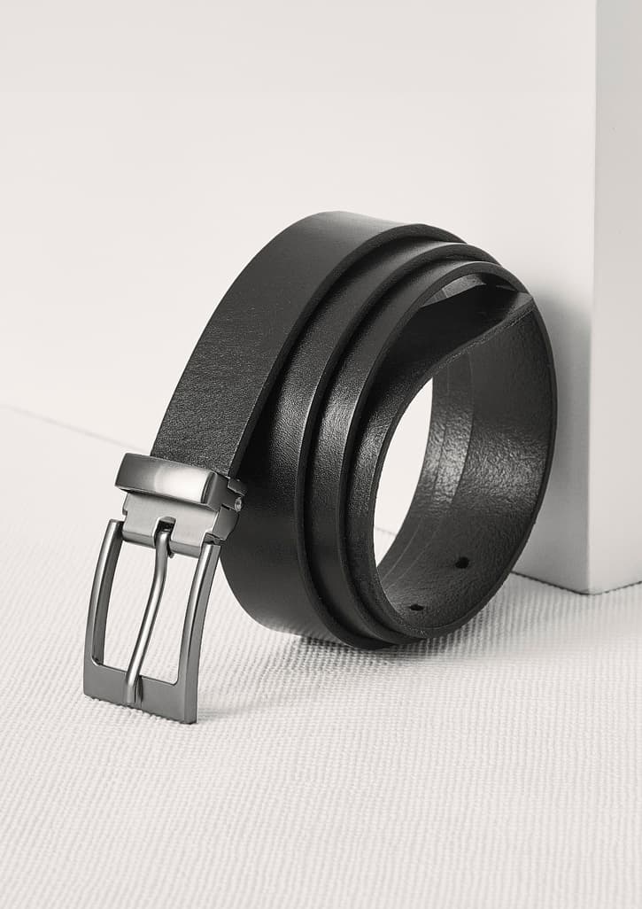 Leather Mens Belt — Black