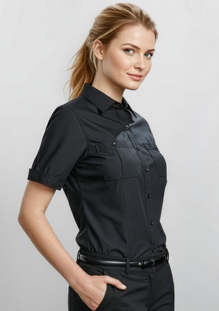Bondi Womens Short Sleeve Shirt — Black