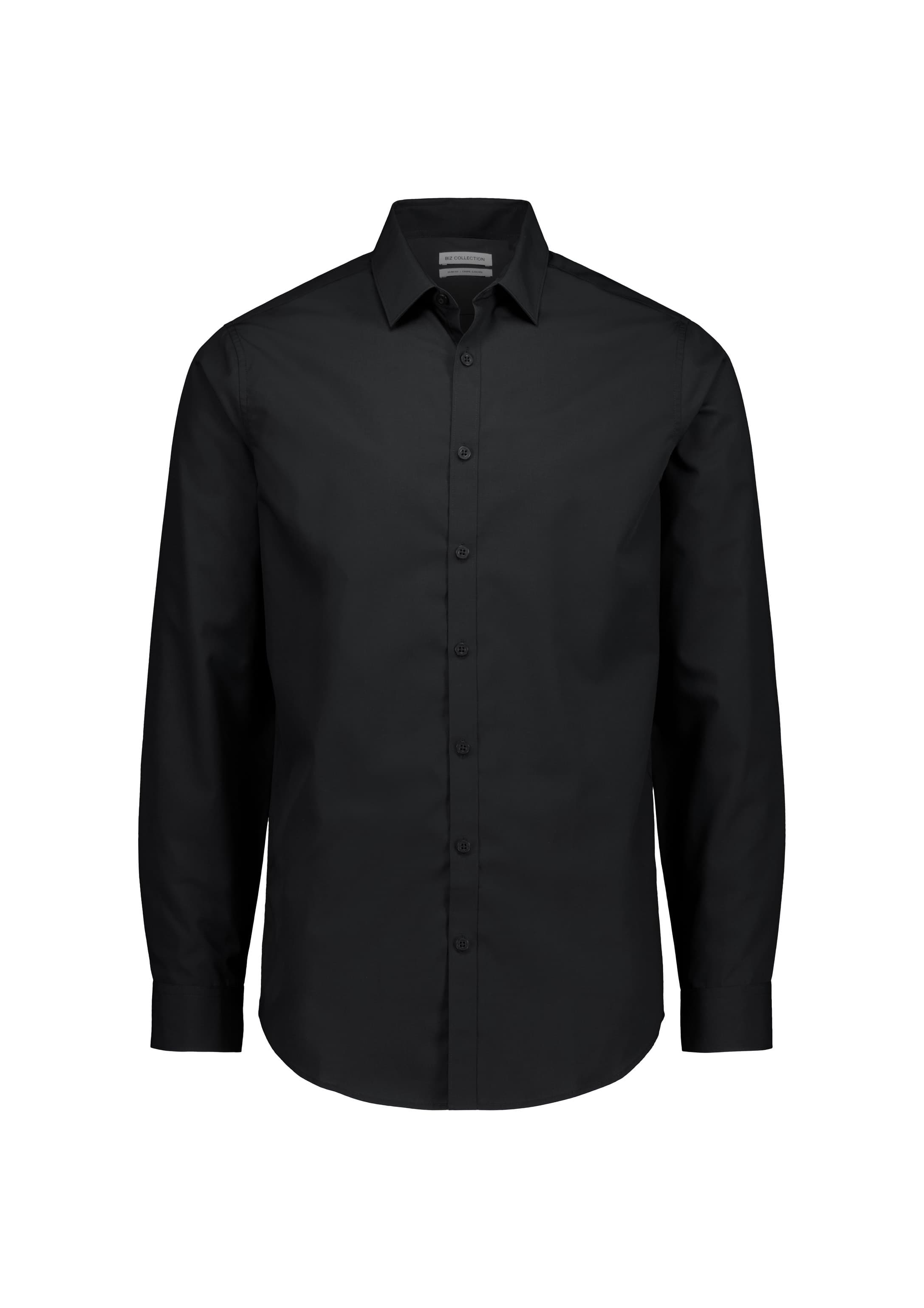 Lexington Mens Slim Fit Long Sleeve Shirt — Black