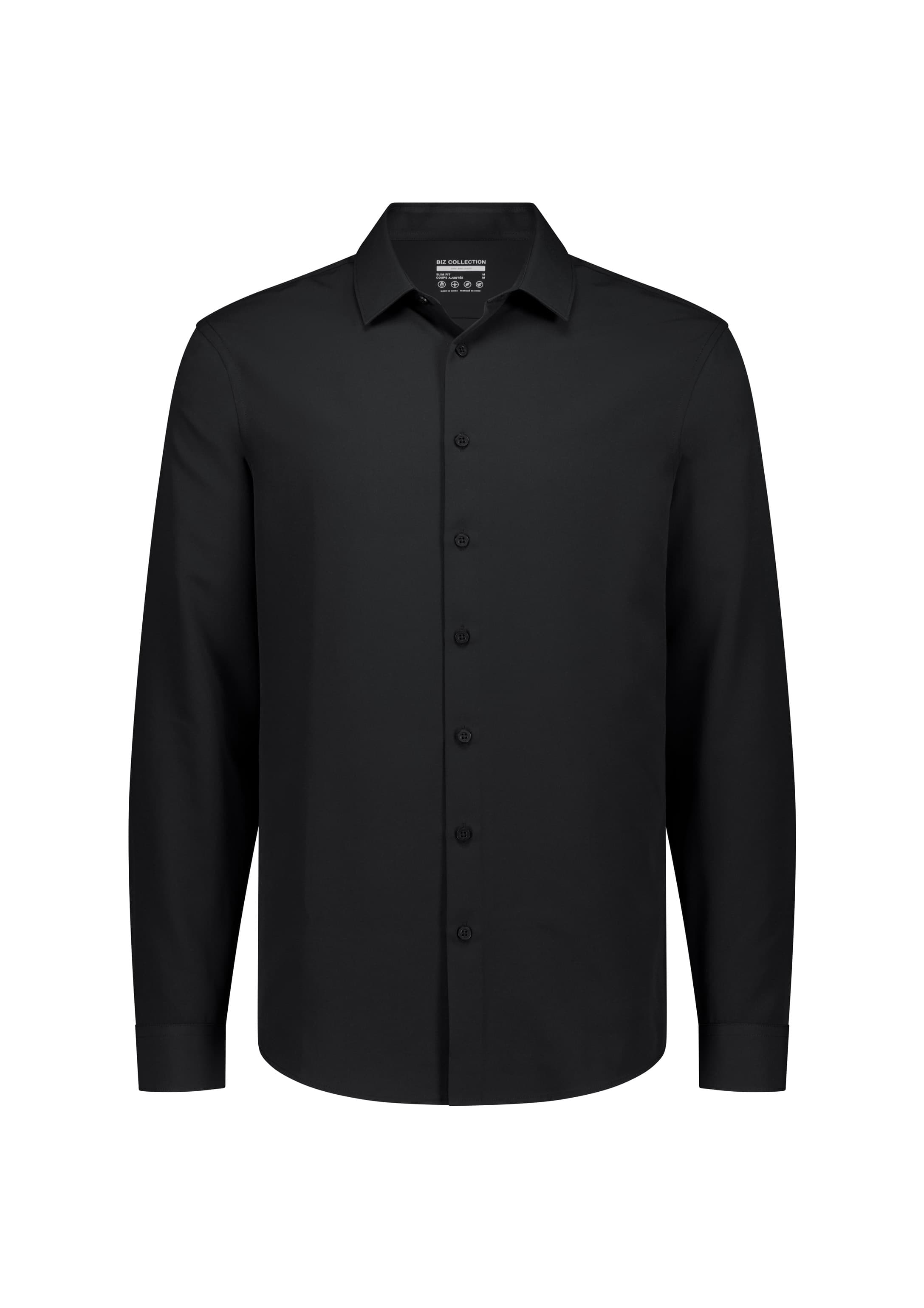 Quick Dry Movement Mens Long Sleeve Shirt — Black