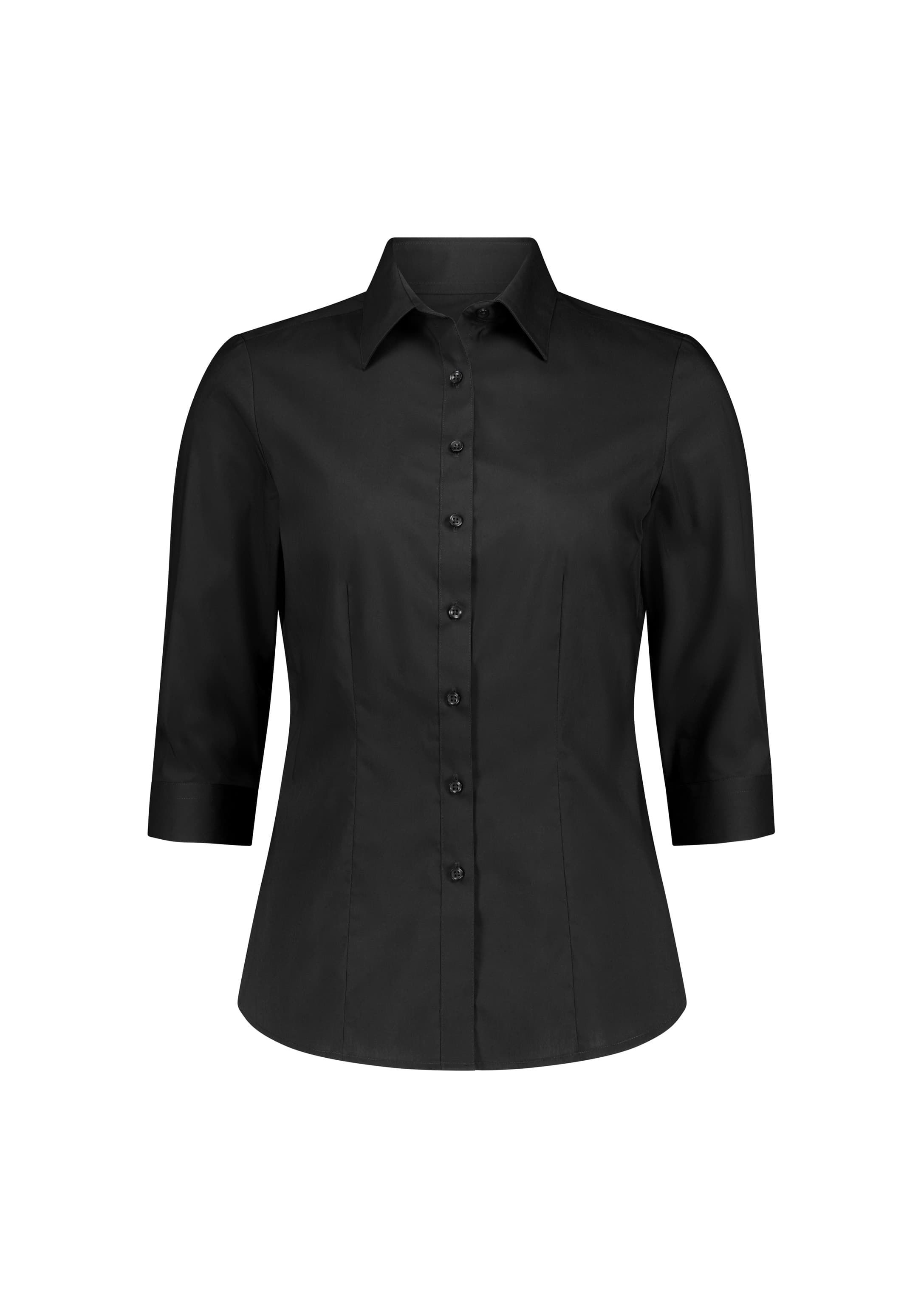 Fitzroy Womens 3/4 Sleeve Shirt — Black