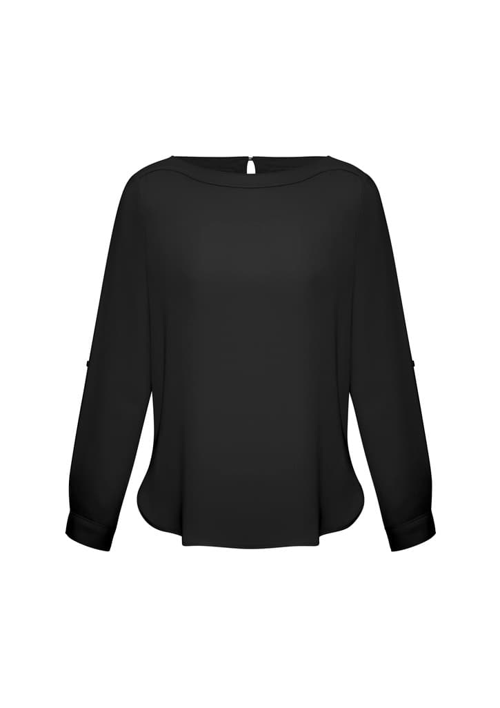 Madison Womens Boatneck Top — Black