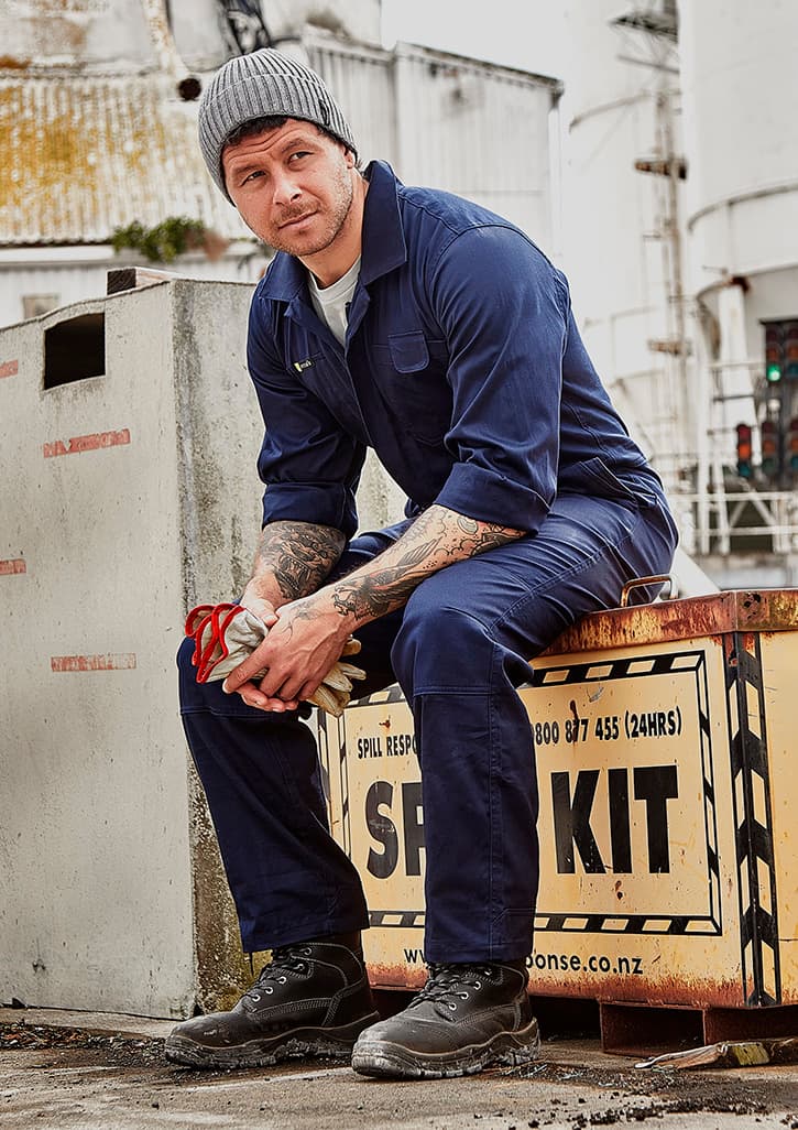 Mens Lightweight Cotton Drill Overall — Navy