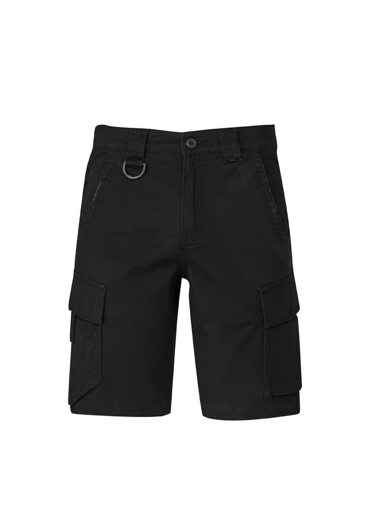 Mens Streetworx Curved Cargo Short — Black