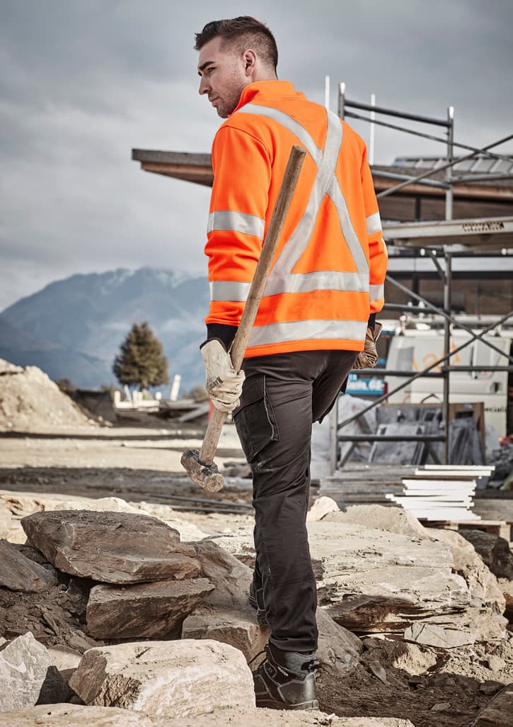 Unisex Hi Vis X Back Rail Jumper — Orange