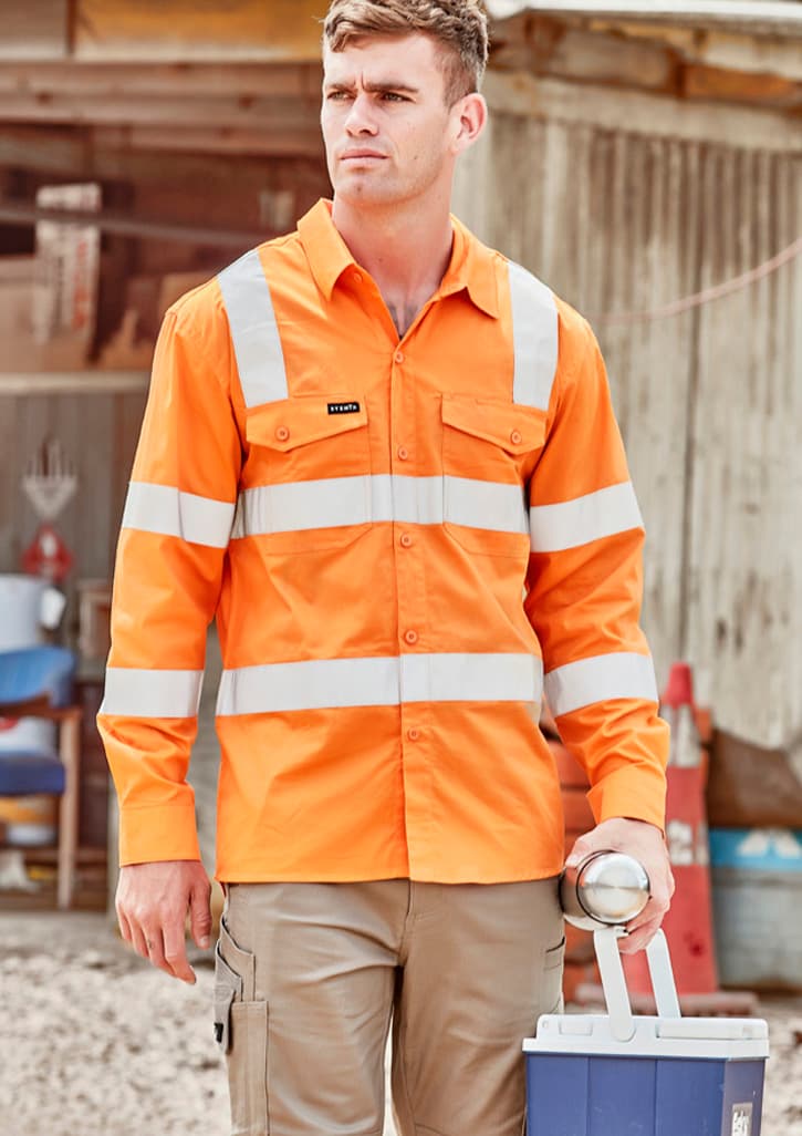 Mens Bio Motion VIC Rail Long Sleeve Shirt — Vic Rail Orange