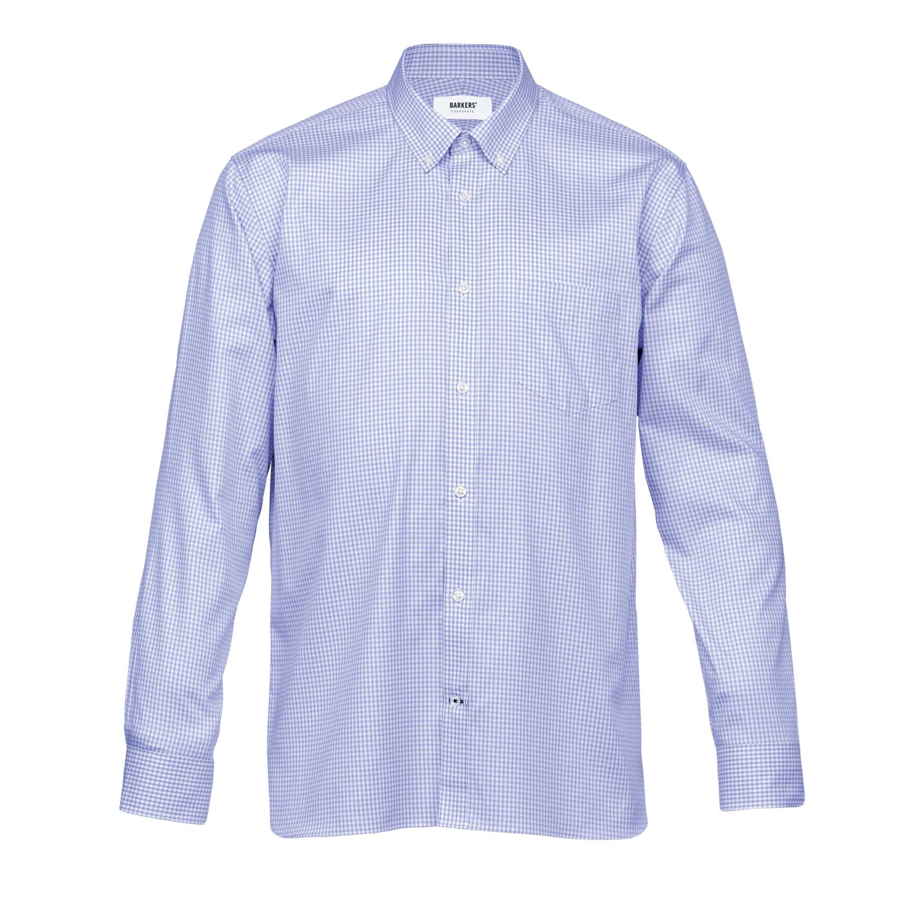 Barkers Corporate Hudson Check Shirt – Mens — Sky Blue/White
