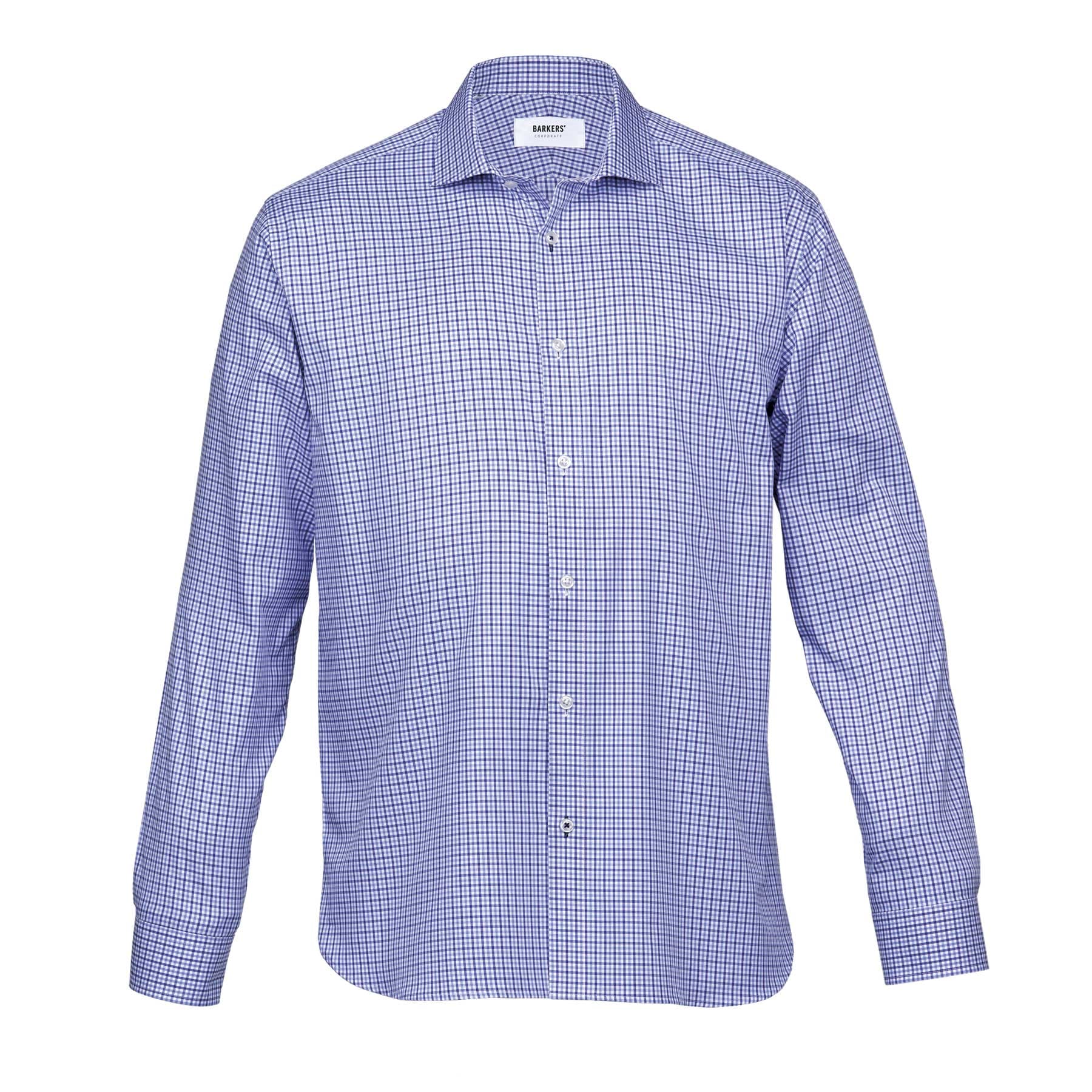 Barkers Corporate Stamford Check Shirt – Mens — Navy/Blue/White