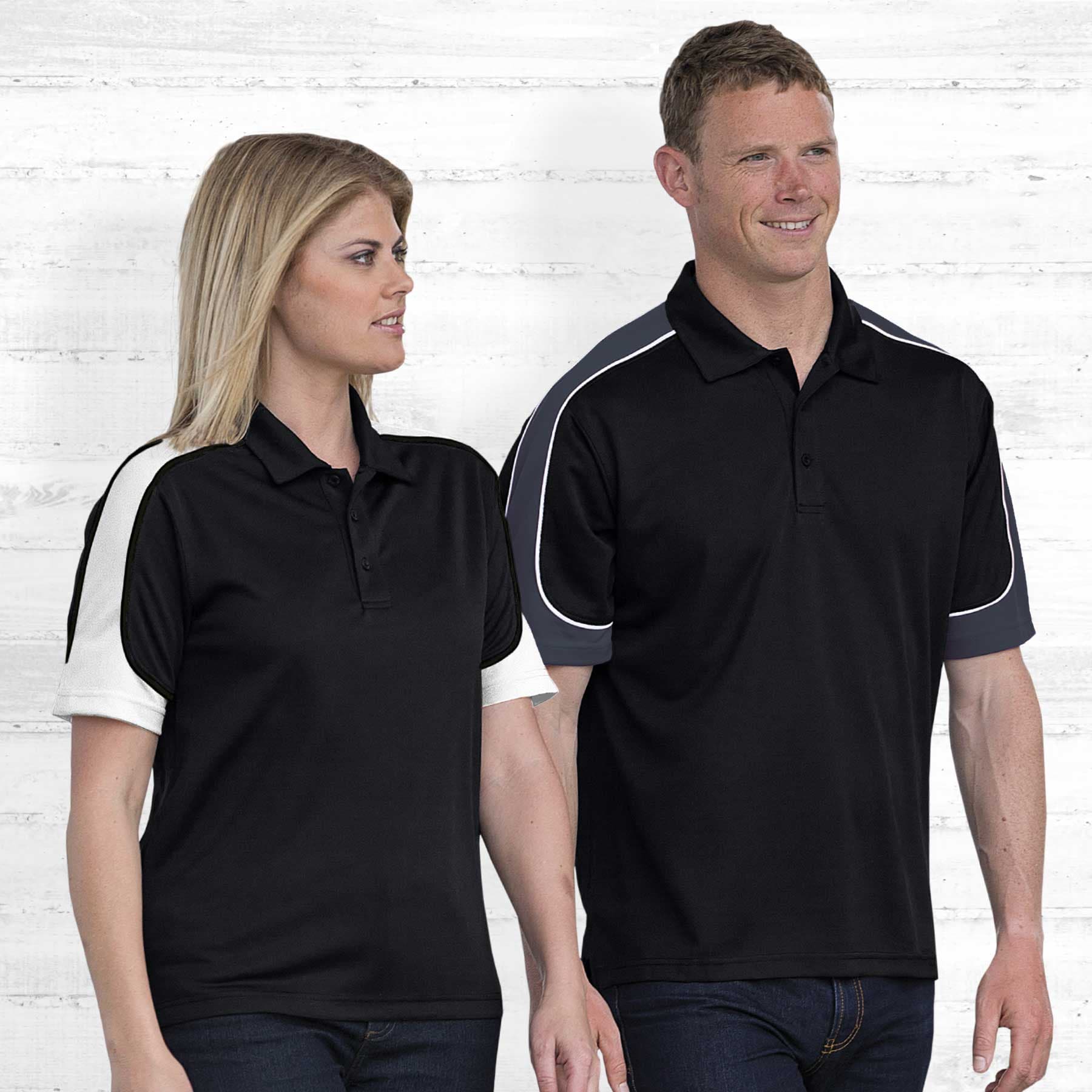 Dri Gear Challenger Polo — Black/Charcoal/White
