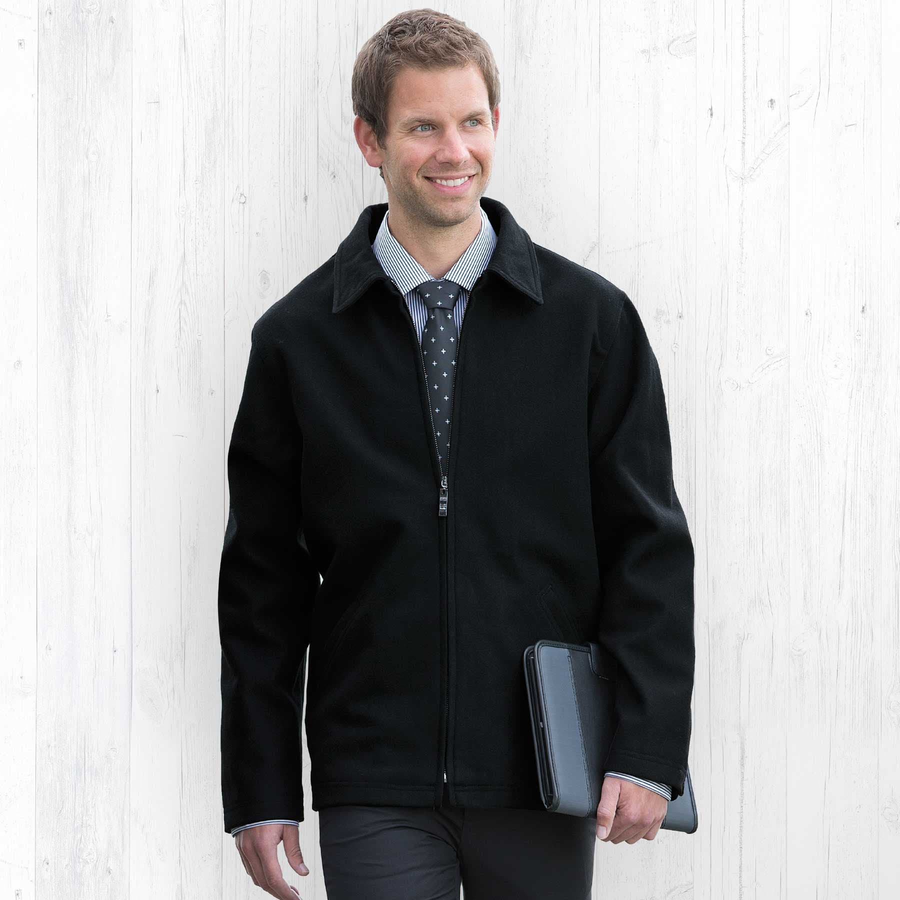Melton Wool Ceo Jacket - Mens — Black