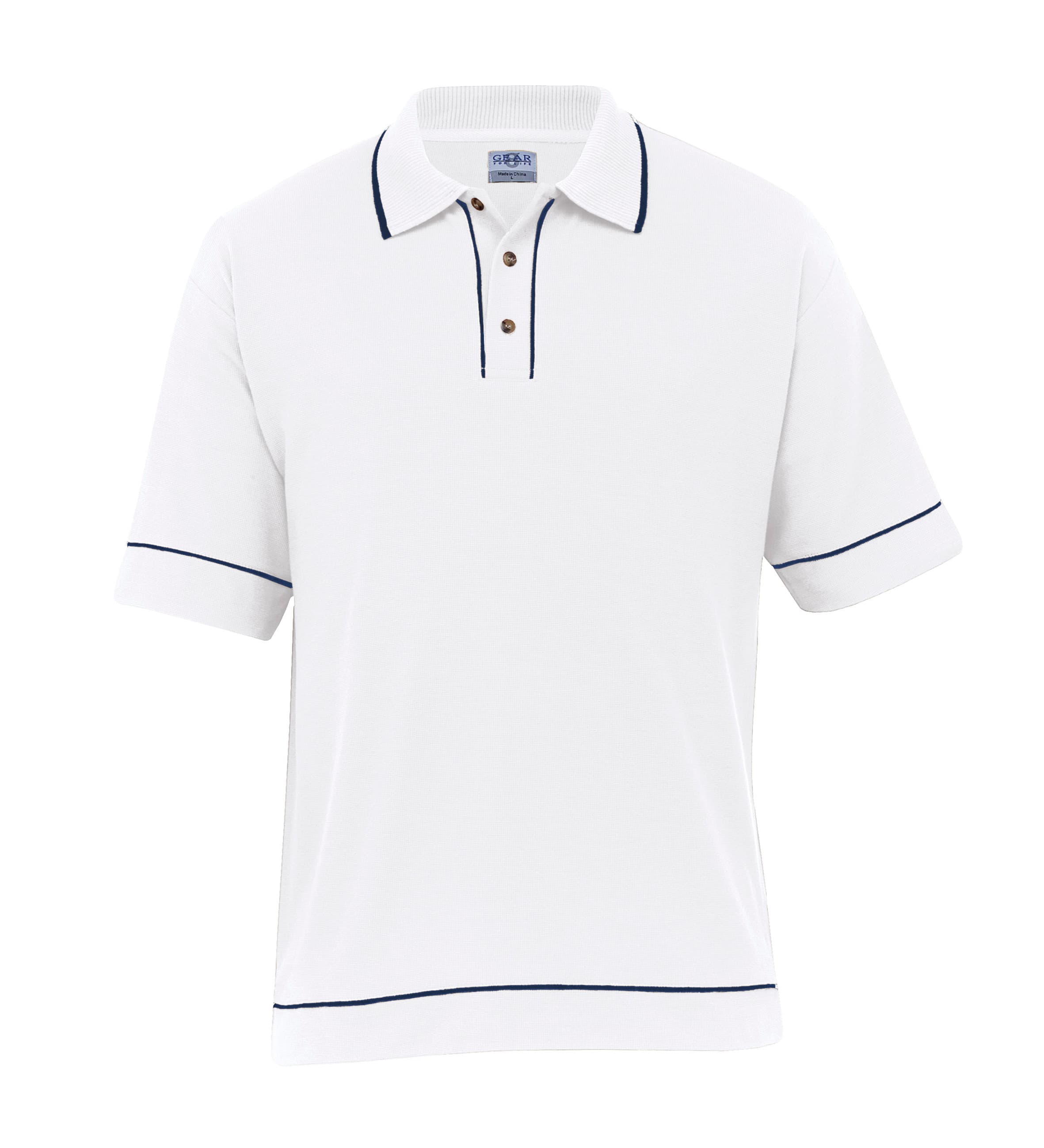 Retro Waffle Polo - Mens — Black/Gold