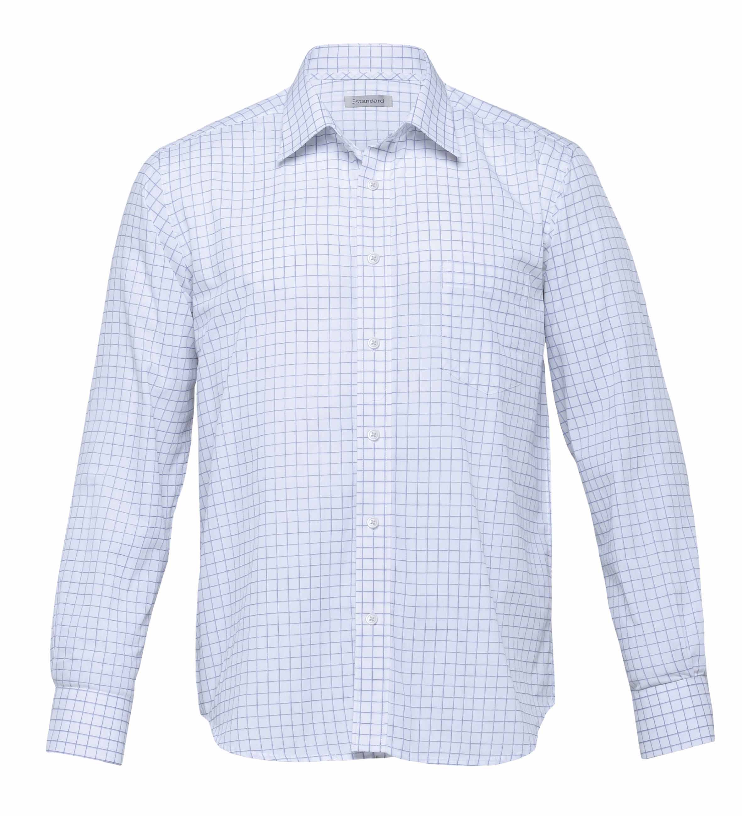 The Axiom Check Shirt - Mens — White/Mid Blue