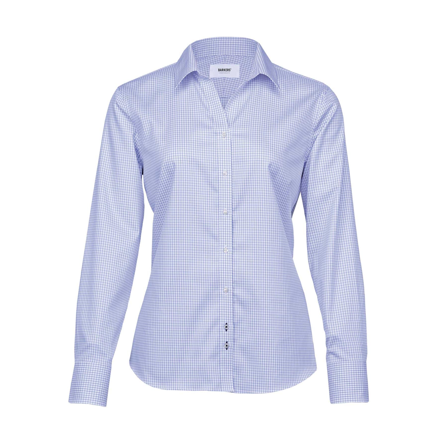Barkers Corporate Hudson Check Shirt – Womens — Sky Blue/White