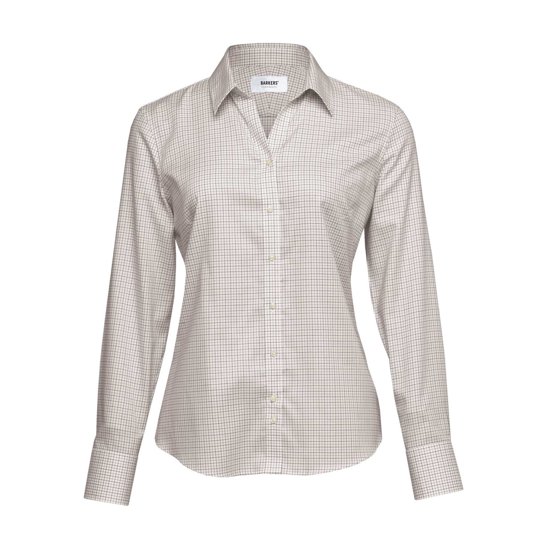 Barkers Corporate Outland Check Shirt – Womens — Tan/Black/Ivory