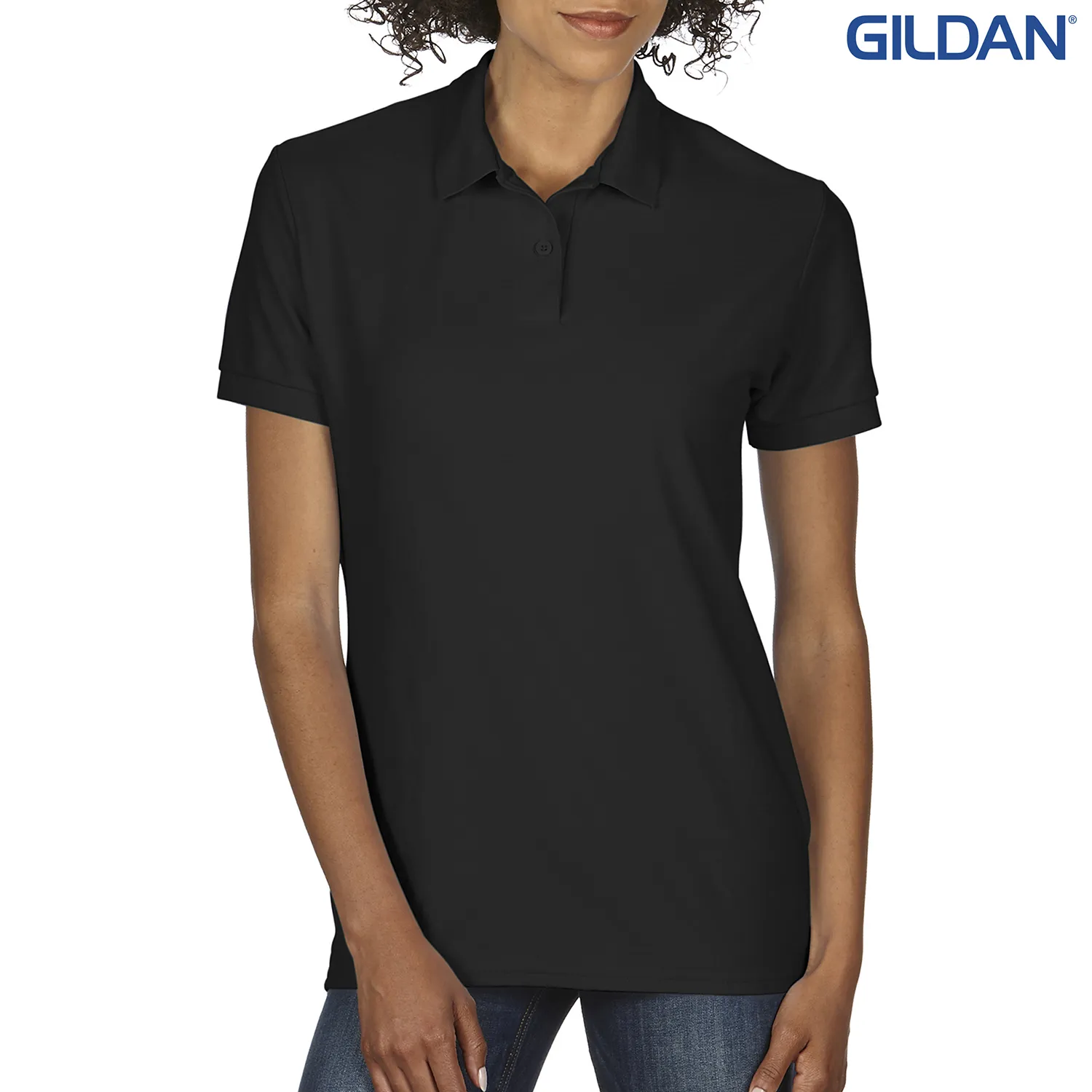 72800L Gildan DryBlend Ladies Double Pique Sport Shirt — Black