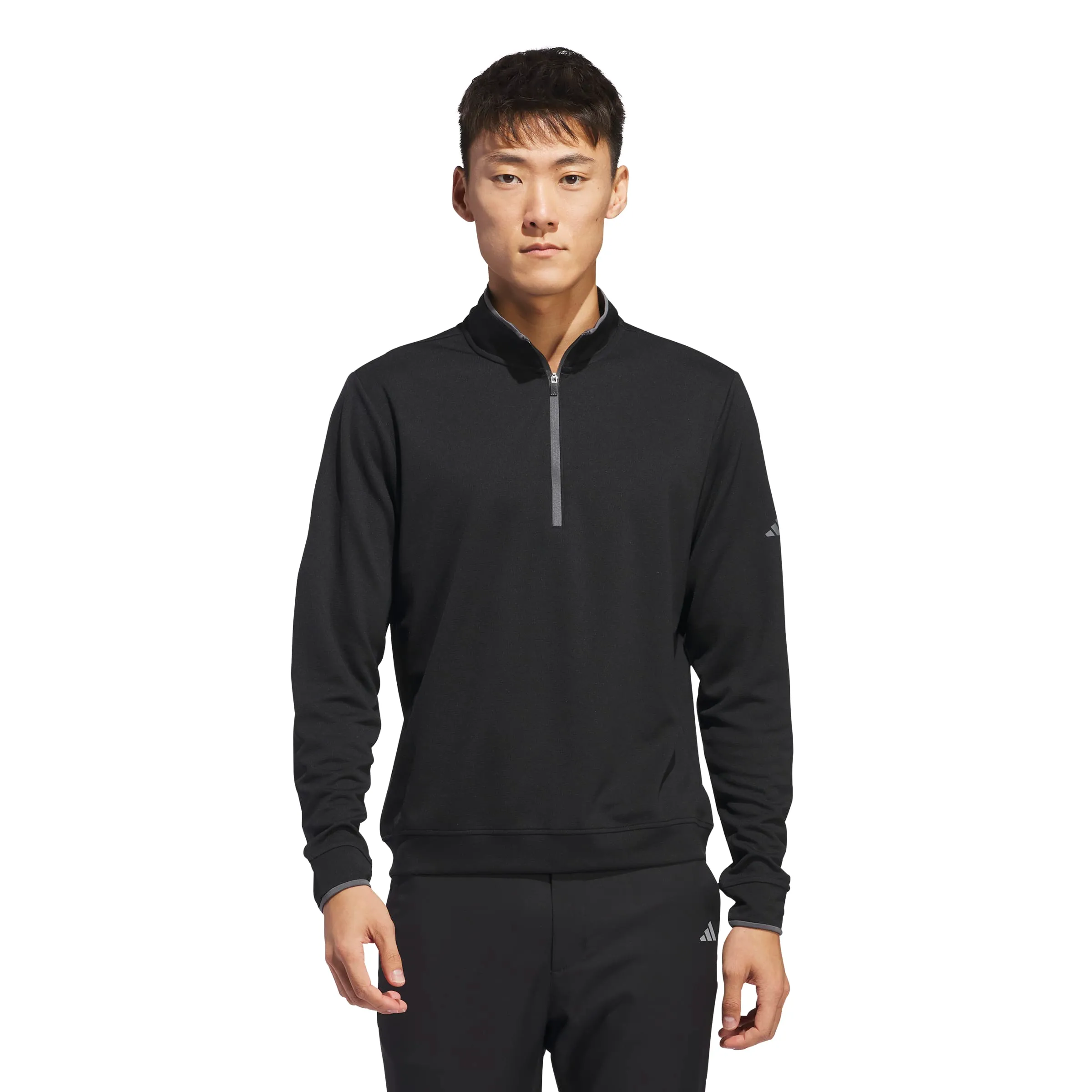 Adidas Mens Recycled Lightweight Quarter Zip Pullover — Black