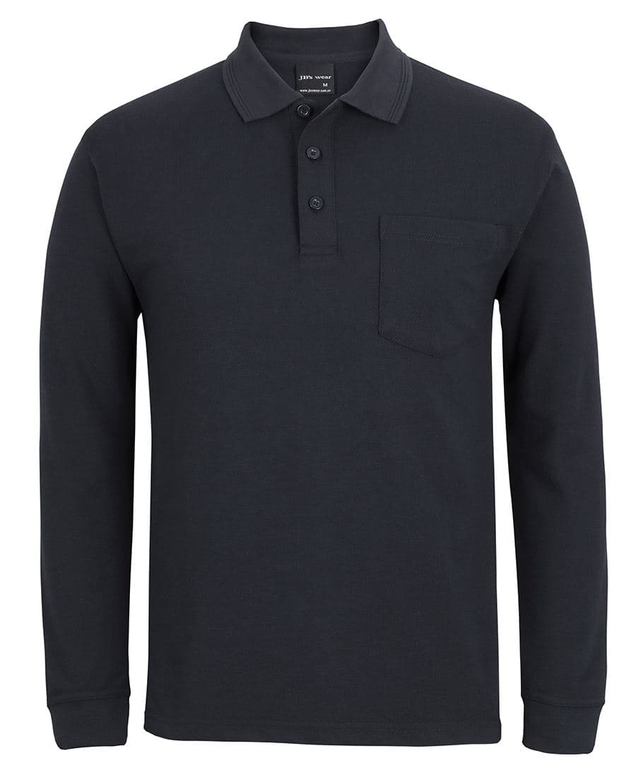 JB's 210 L/S POCKET POLO BLACK -3XS — Black