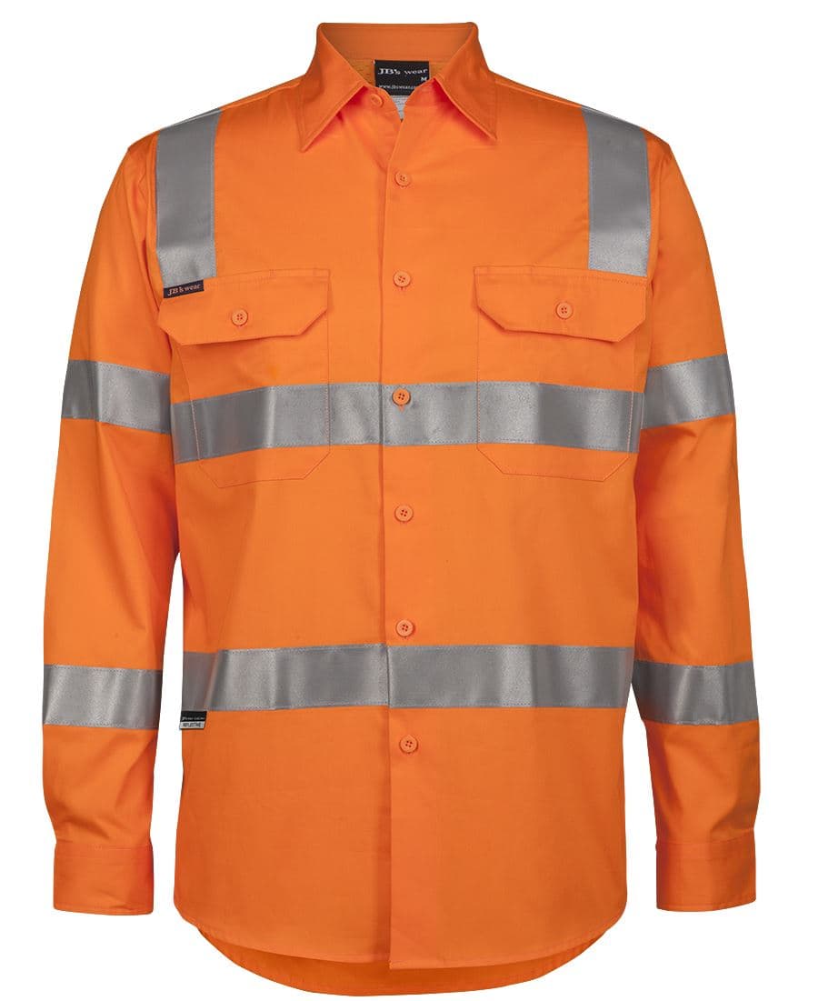 JB's HV (D+N) L/S 150G VIC RAIL W/SHIRT ORANGE -XS — Orange