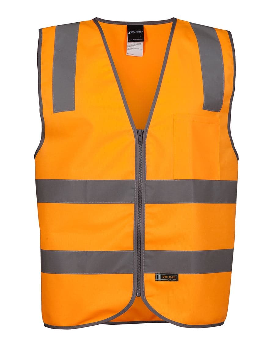 JB's VIC RAIL (D+N) ZIP SAFETY VEST — Orange