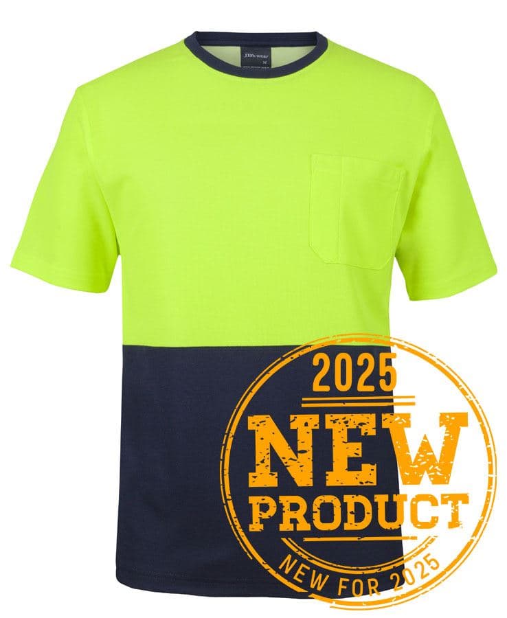 JB's HV COTTON BACK TEE — Lime/Navy