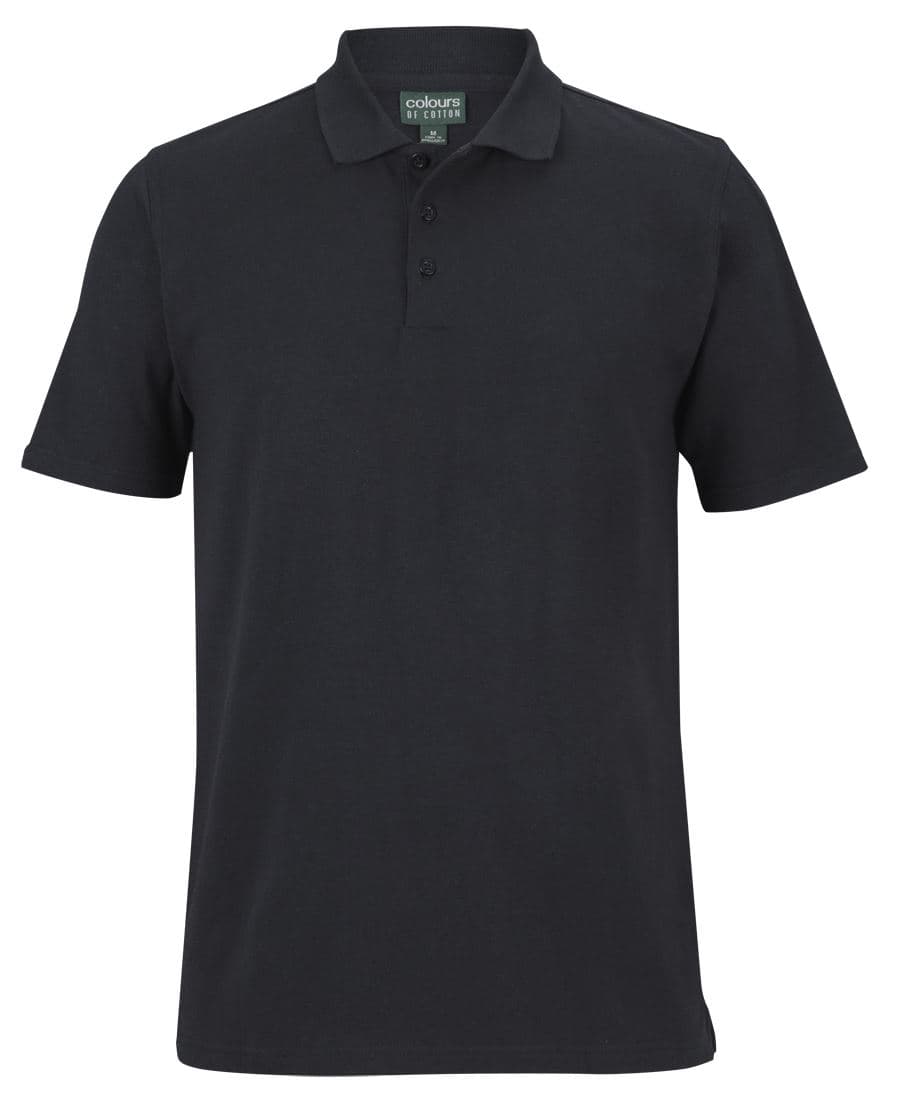 C of C COTTON S/S STRETCH POLO — Black