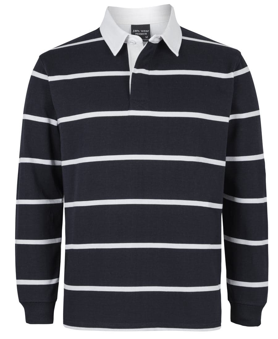 JB's YARN DYED RUGBY — Black/White