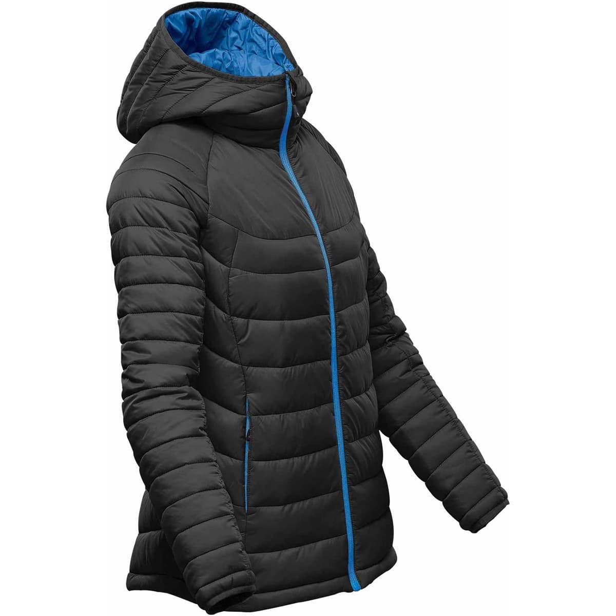 WOMENS STAVANGER THERMAL JACKET — Black,Angel Blue