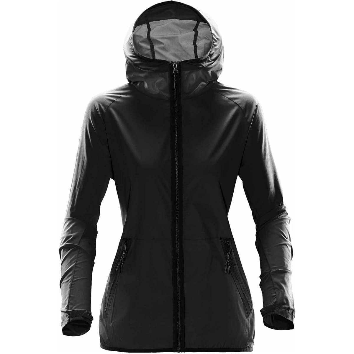 WOMENS OZONE HOODED SHELL — Black
