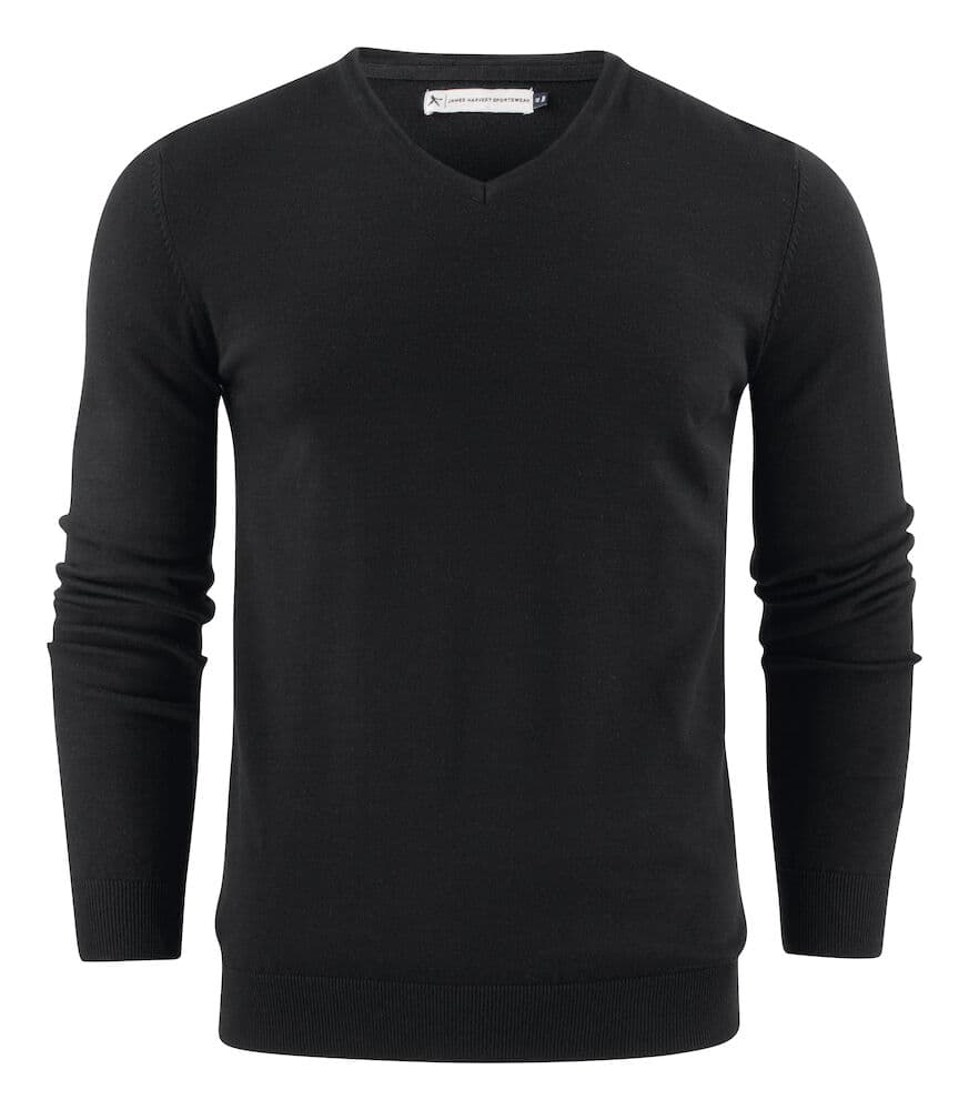 ASHLAND MENS V NECK SWEATER — Black