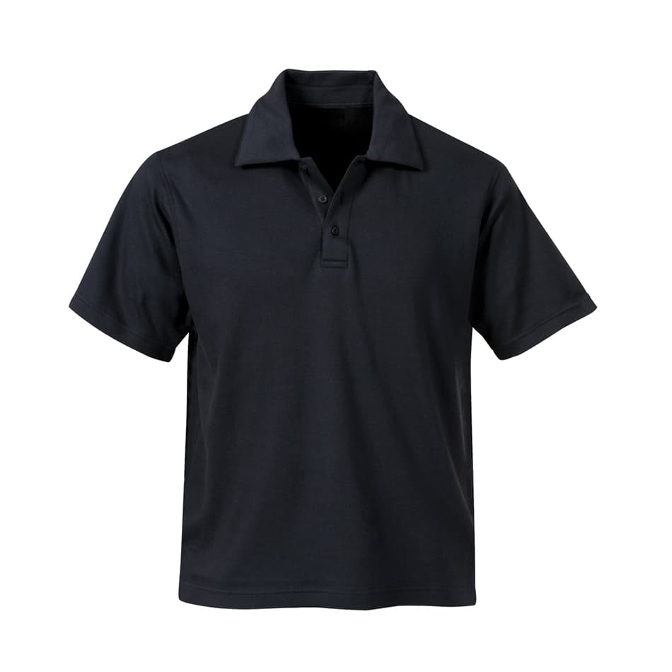 MENS LIQUID SHORT SLEEVE POLO (black) — Black